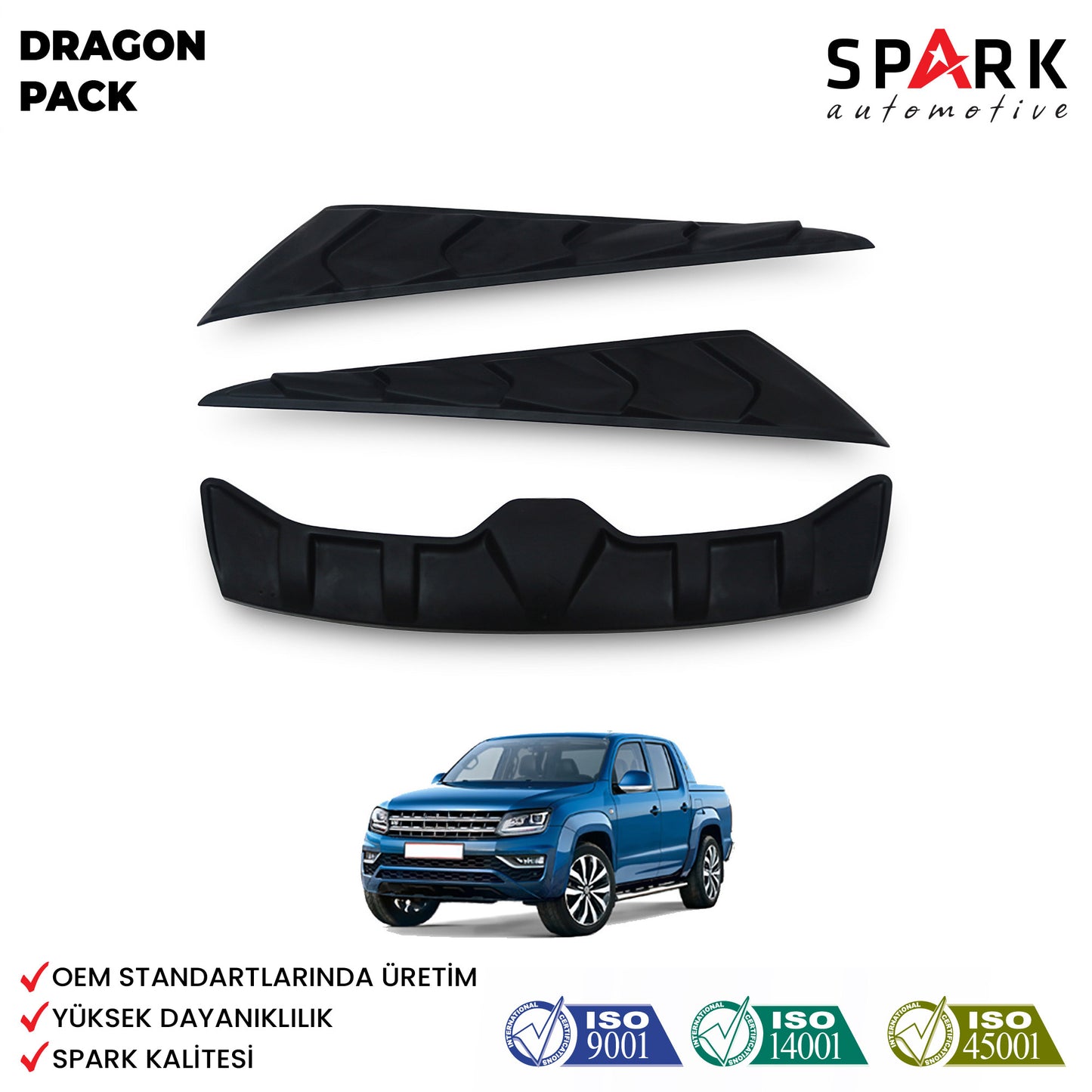Volkswagen Amarok 2010-2022 Yıl Aralığı Uyumlu Dragon Pack 3 Parça