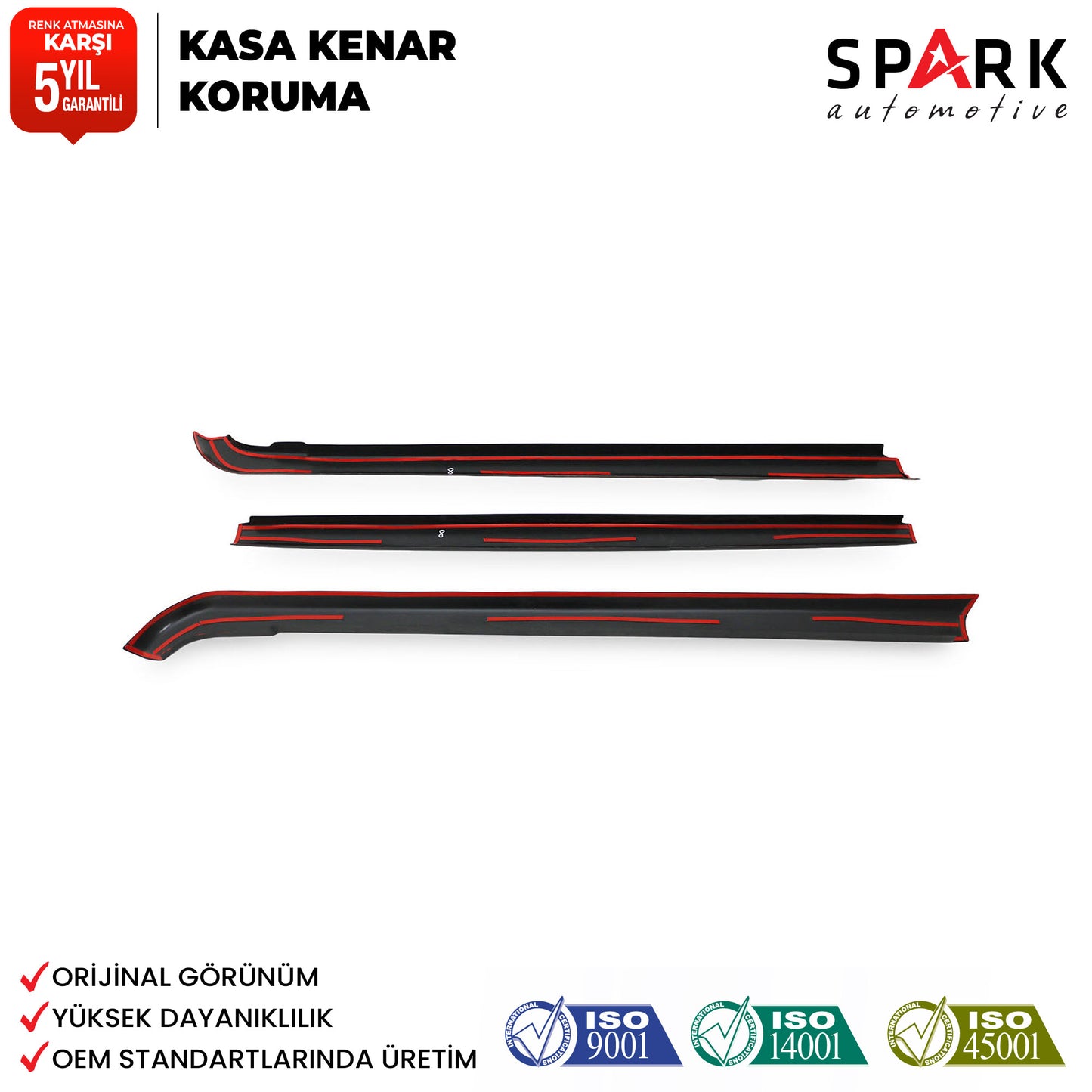 Volkswagen Amarok 2010-2022 Yıl Aralığı Uyumlu Kasa Kenar Koruma 3 Parça