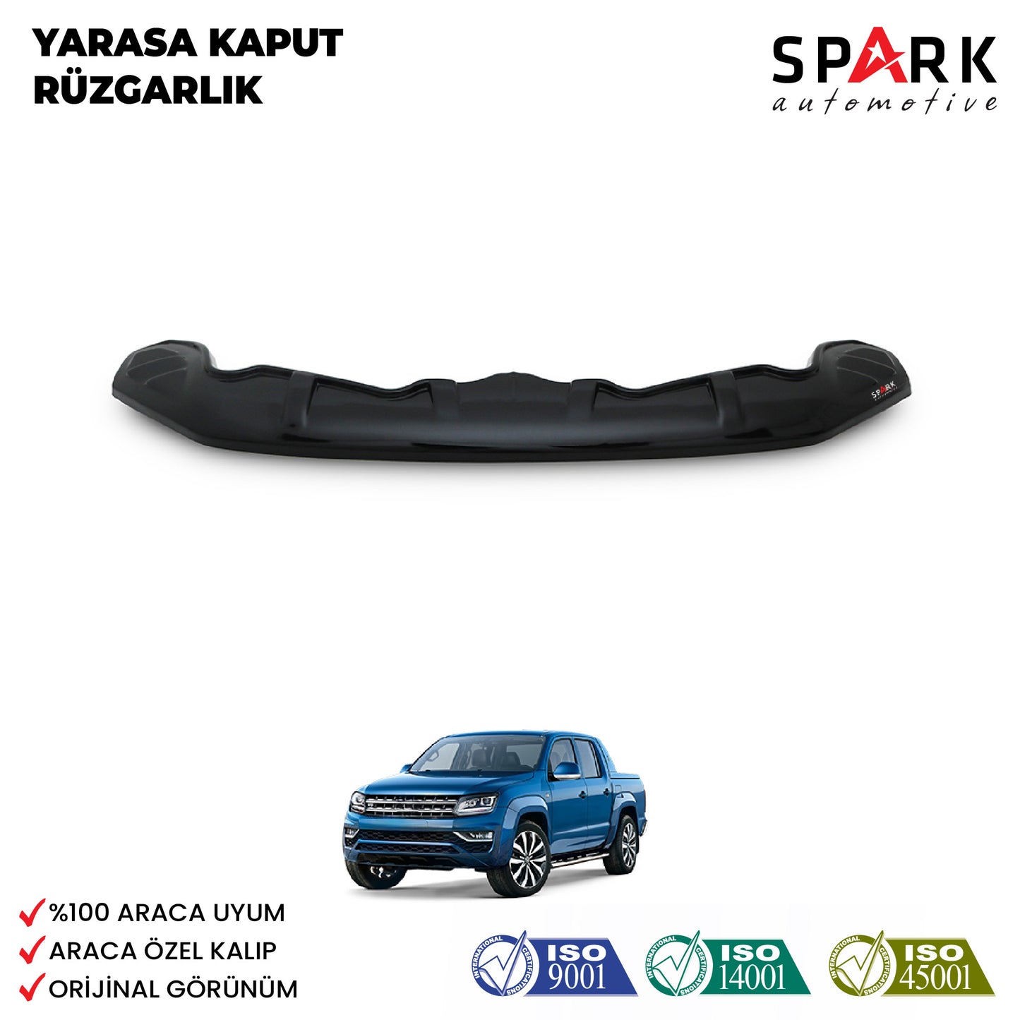 Volkswagen Amarok 2010-2022 Yıl Aralığı Uyumlu Yarasa Kaput Rüzgarlığı