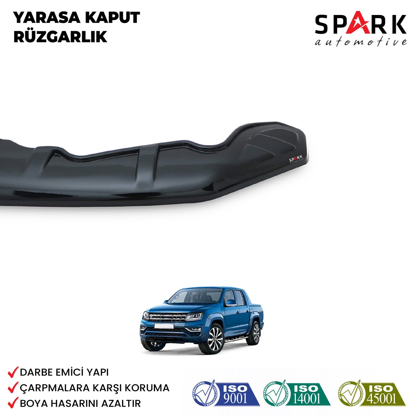 Volkswagen Amarok 2010-2022 Yıl Aralığı Uyumlu Yarasa Kaput Rüzgarlığı