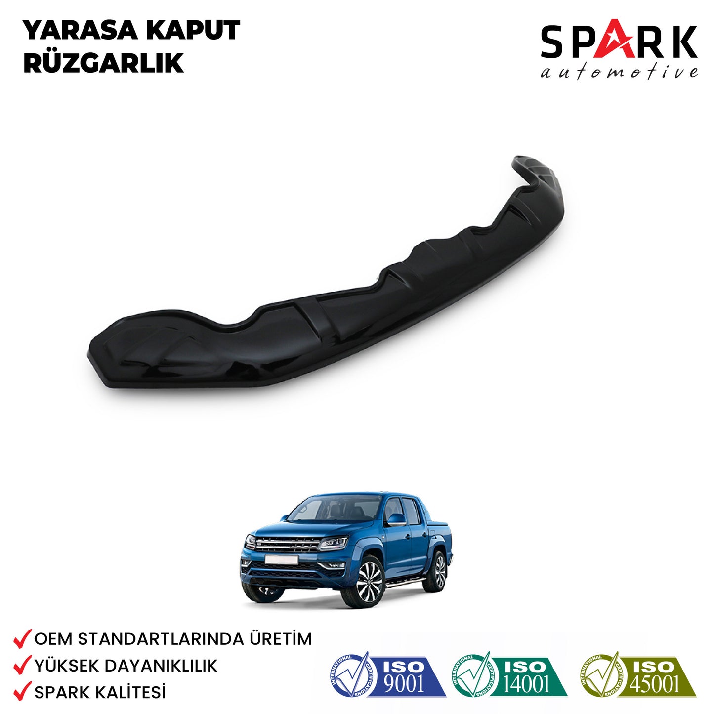 Volkswagen Amarok 2010-2022 Yıl Aralığı Uyumlu Yarasa Kaput Rüzgarlığı