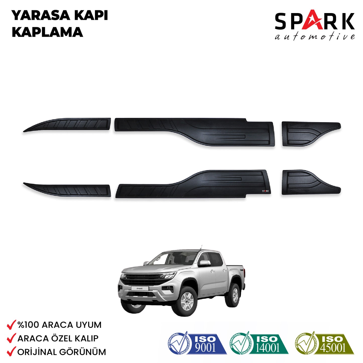 Volkswagen Amarok 2023- Yılı ve Sonrası Uyumlu Yarasa Kapı Kaplama 6 Parça