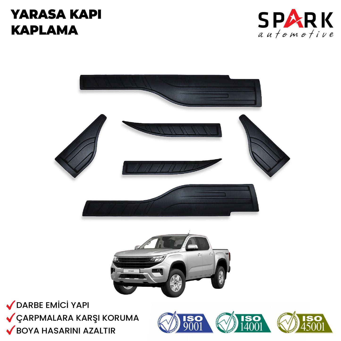 Volkswagen Amarok 2023- Yılı ve Sonrası Uyumlu Yarasa Kapı Kaplama 6 Parça