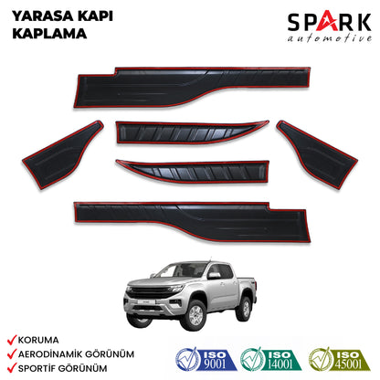 Volkswagen Amarok 2023- Yılı ve Sonrası Uyumlu Yarasa Kapı Kaplama 6 Parça