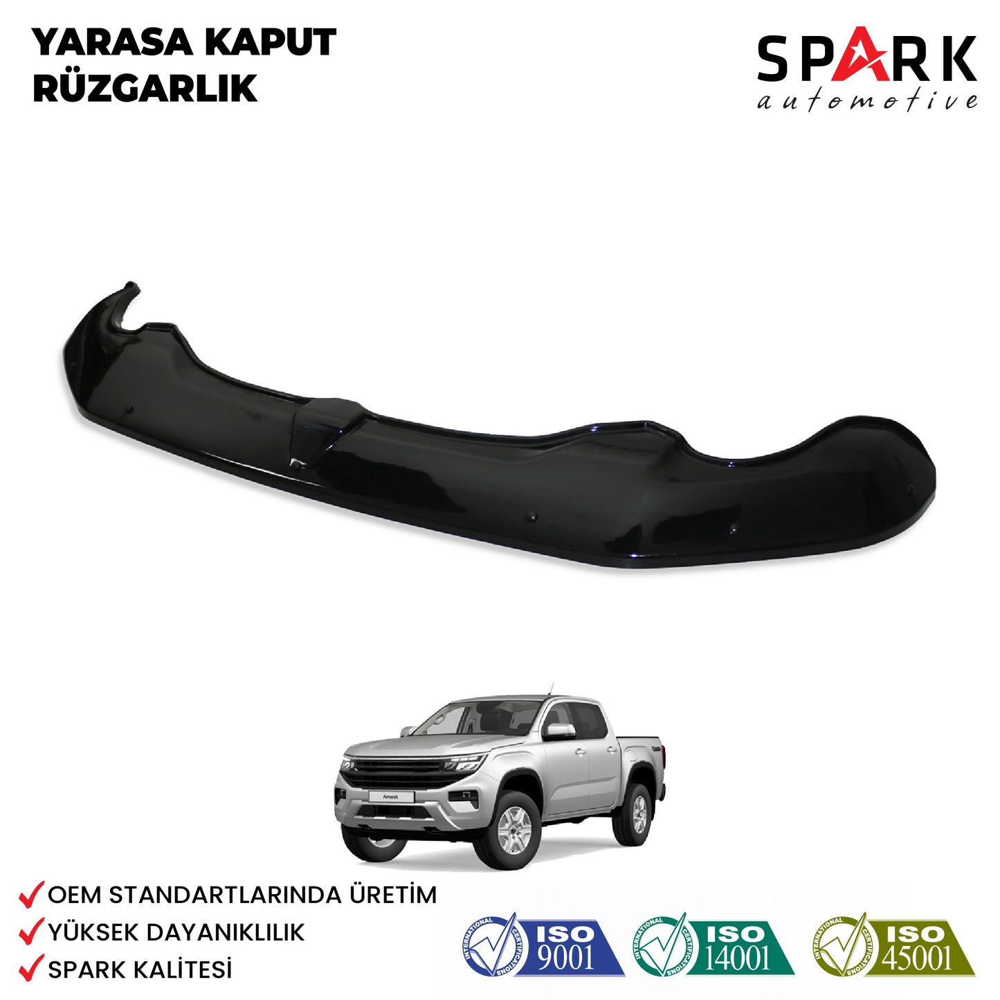 Volkswagen Amarok 2023- Yılı ve Sonrası Uyumlu Yarasa Kaput Rüzgarlığı