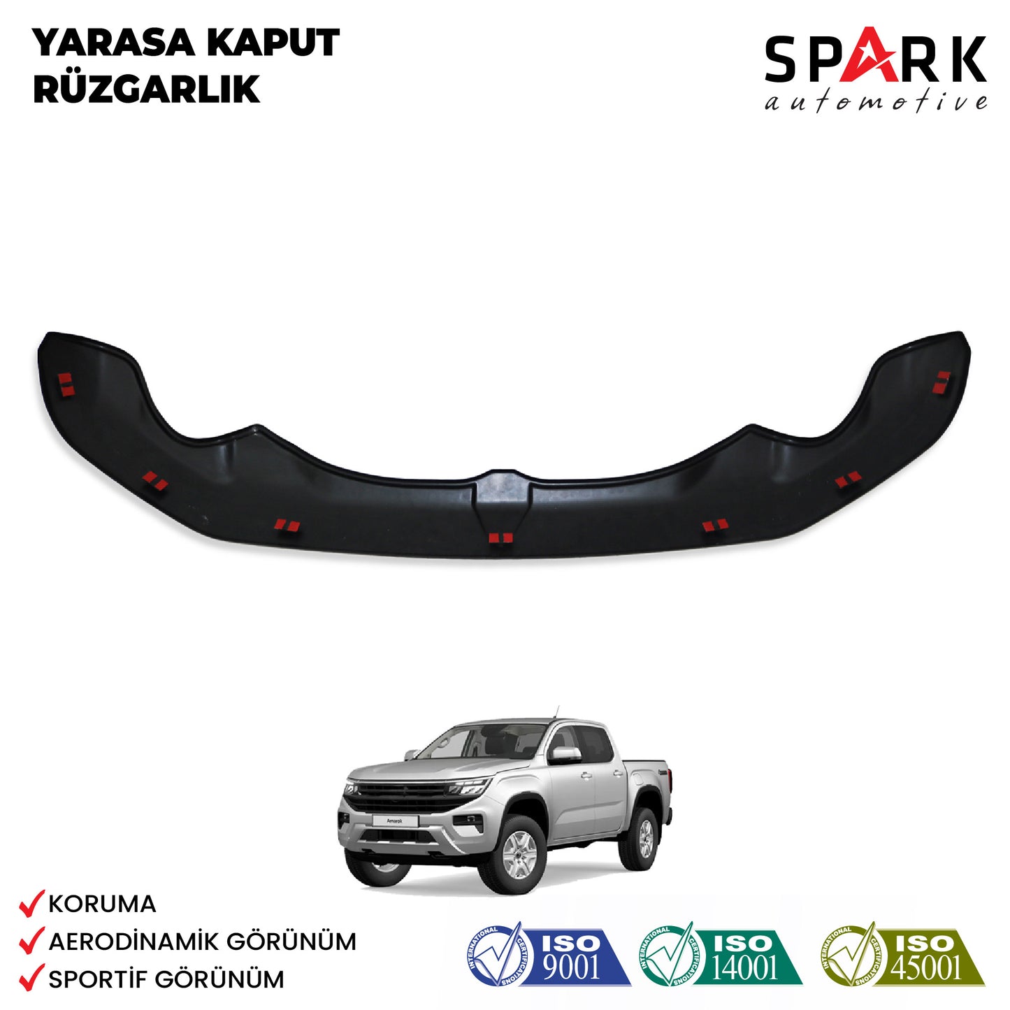 Volkswagen Amarok 2023- Yılı ve Sonrası Uyumlu Yarasa Kaput Rüzgarlığı