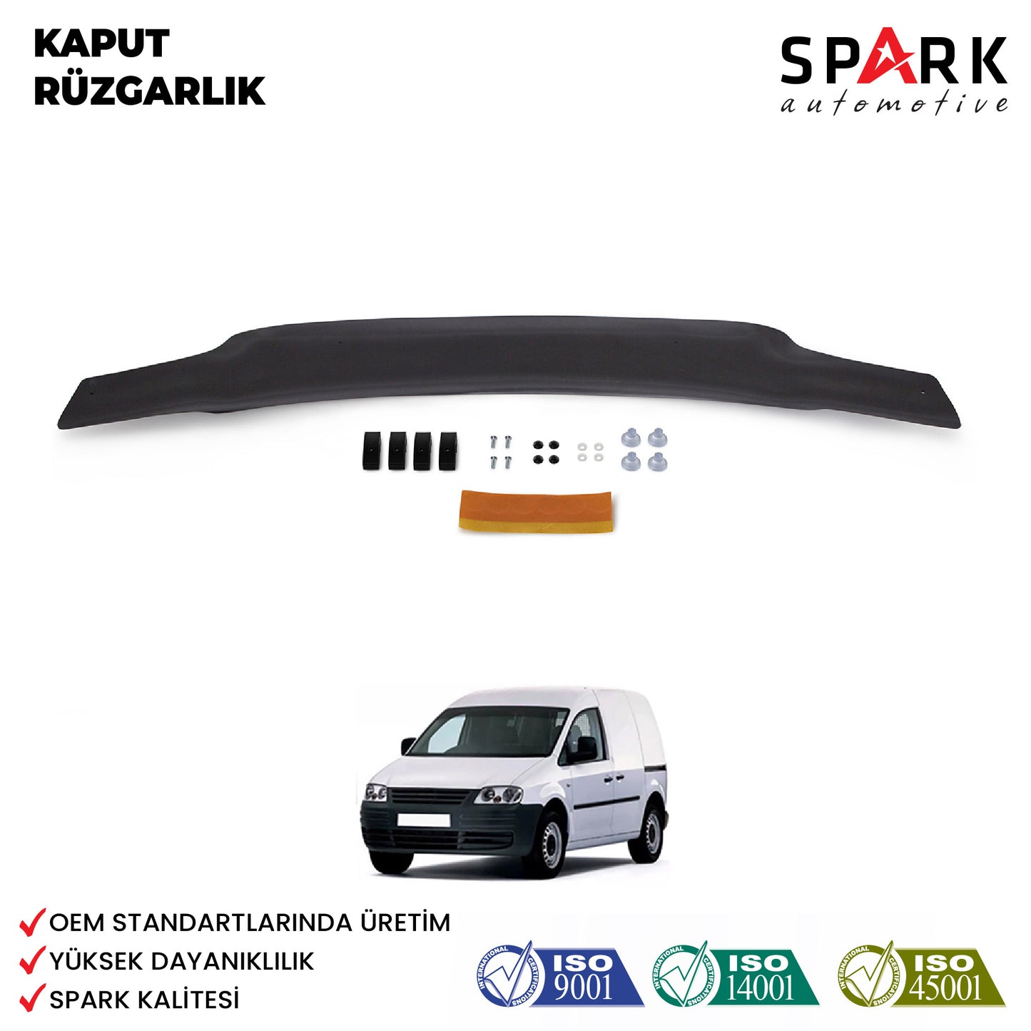 Volkswagen Caddy 2004-2010 Yıl Aralığı Uyumlu Kaput Rüzgarlığı 4mm