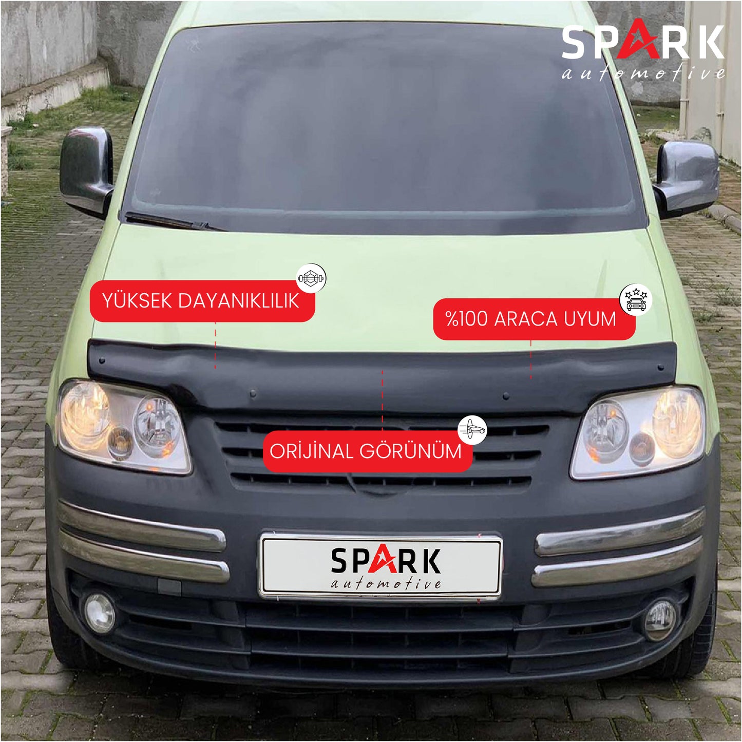 Volkswagen Caddy 2004-2010 Yıl Aralığı Uyumlu Kaput Rüzgarlığı 4mm