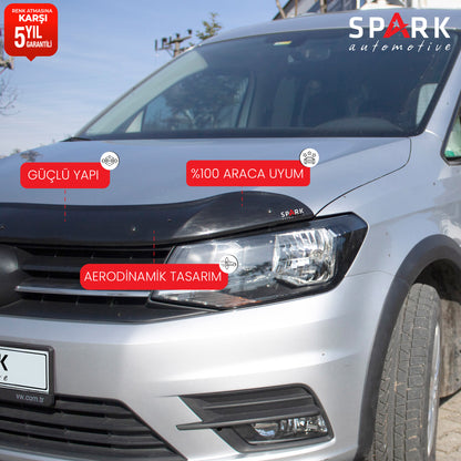 Volkswagen Caddy 2015-2020 Yıl Aralığı Uyumlu Kaput Rüzgarlığı 3mm