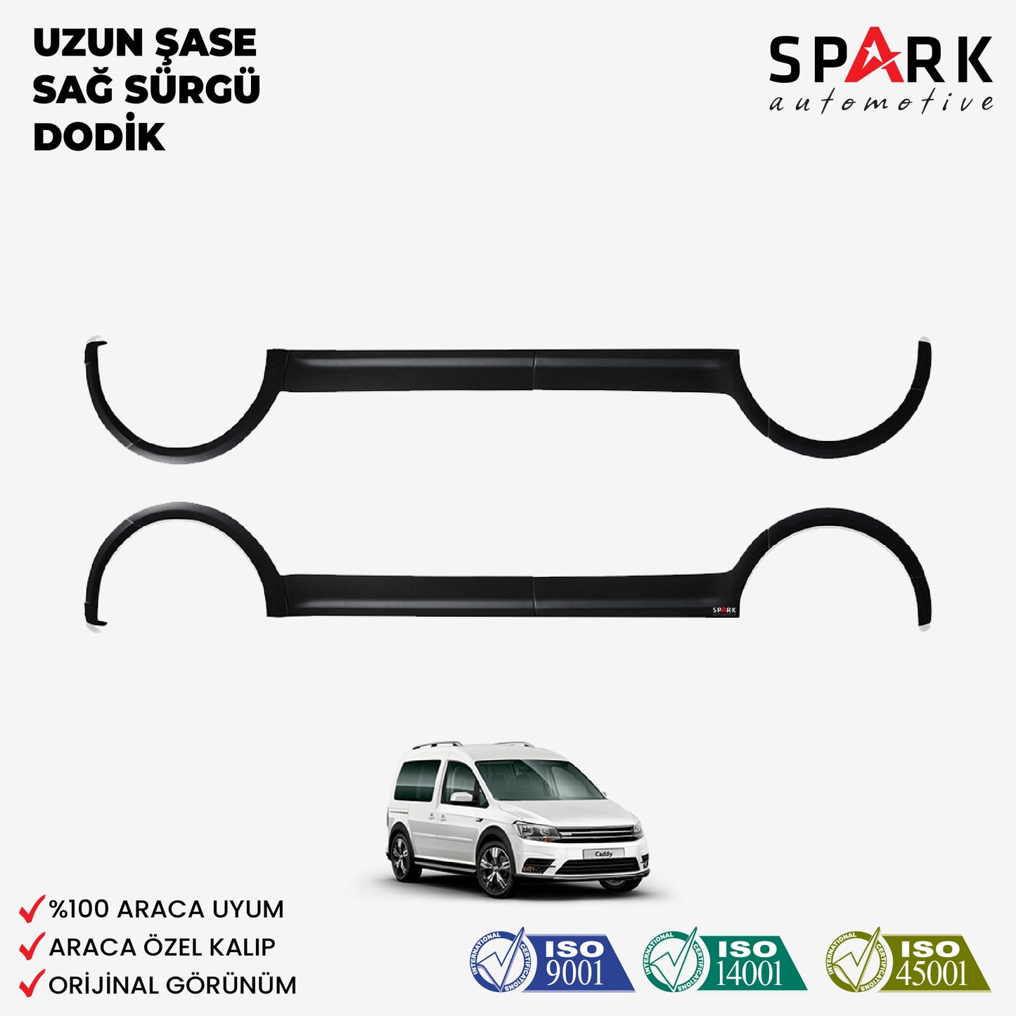 Volkswagen Caddy 2015-2020 Yıl Aralığı Uyumlu Uzun Şase Sağ Sürgü Dodik Seti 12 Parça