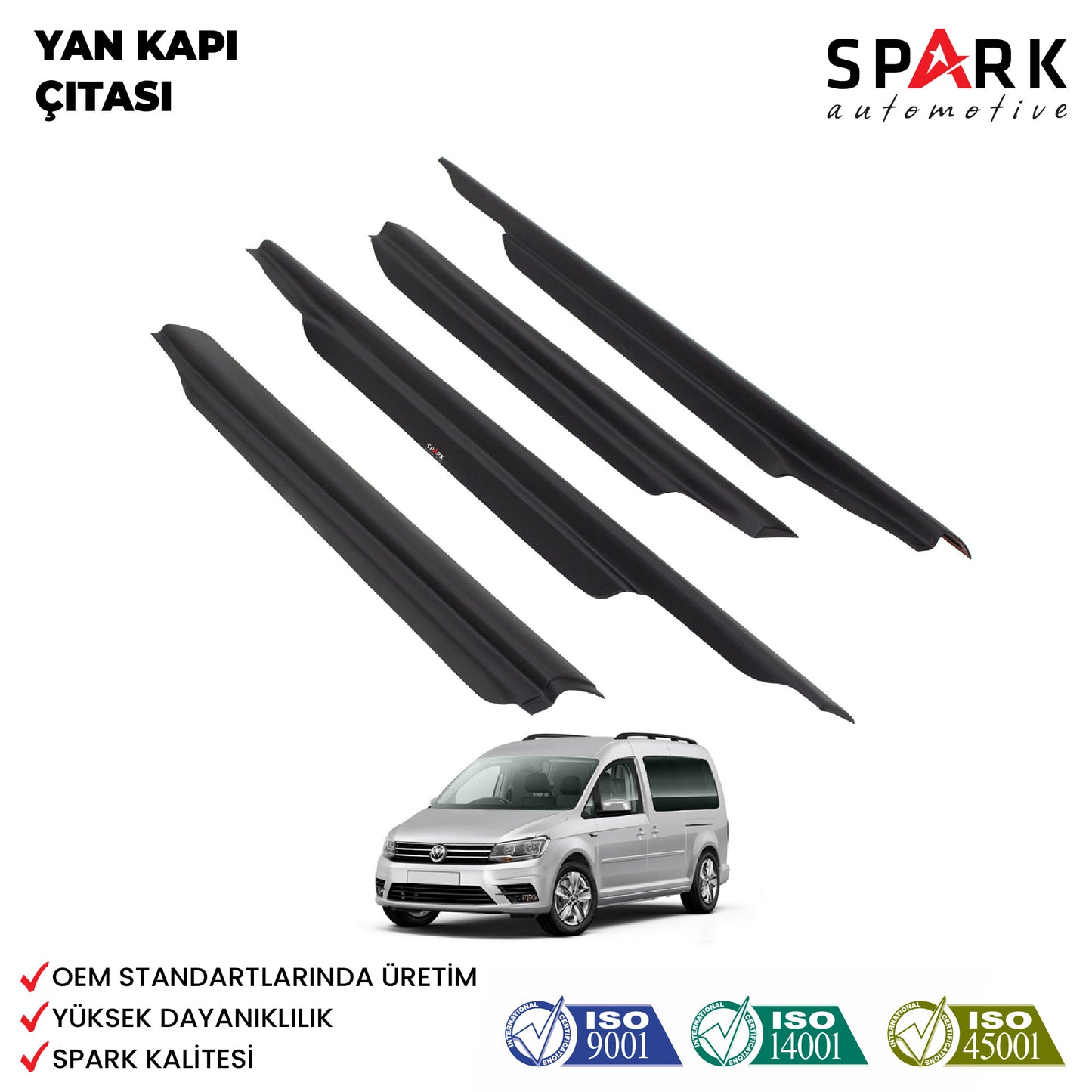 Volkswagen Caddy 2015-2020 Yıl Aralığı Uyumlu Yan Kapı Çıtası 4 Parça