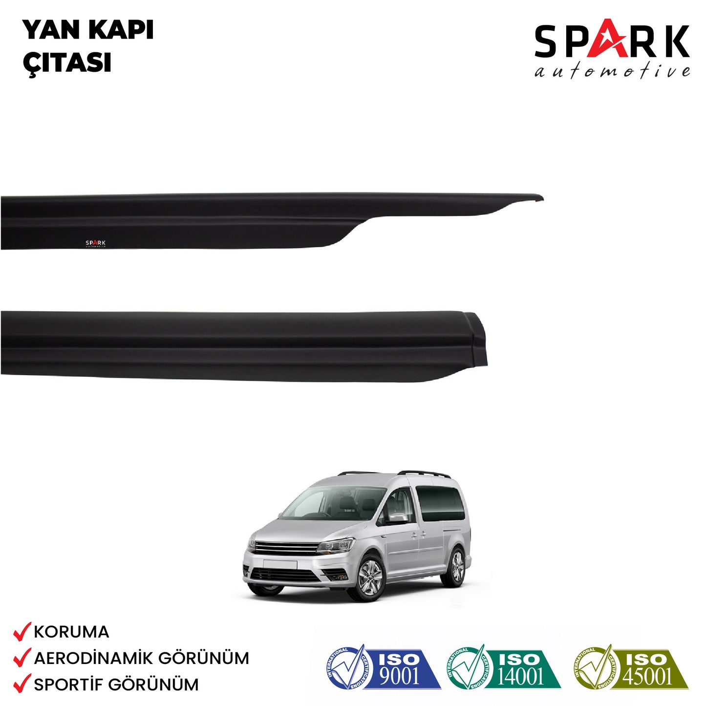 Volkswagen Caddy 2015-2020 Yıl Aralığı Uyumlu Yan Kapı Çıtası 4 Parça
