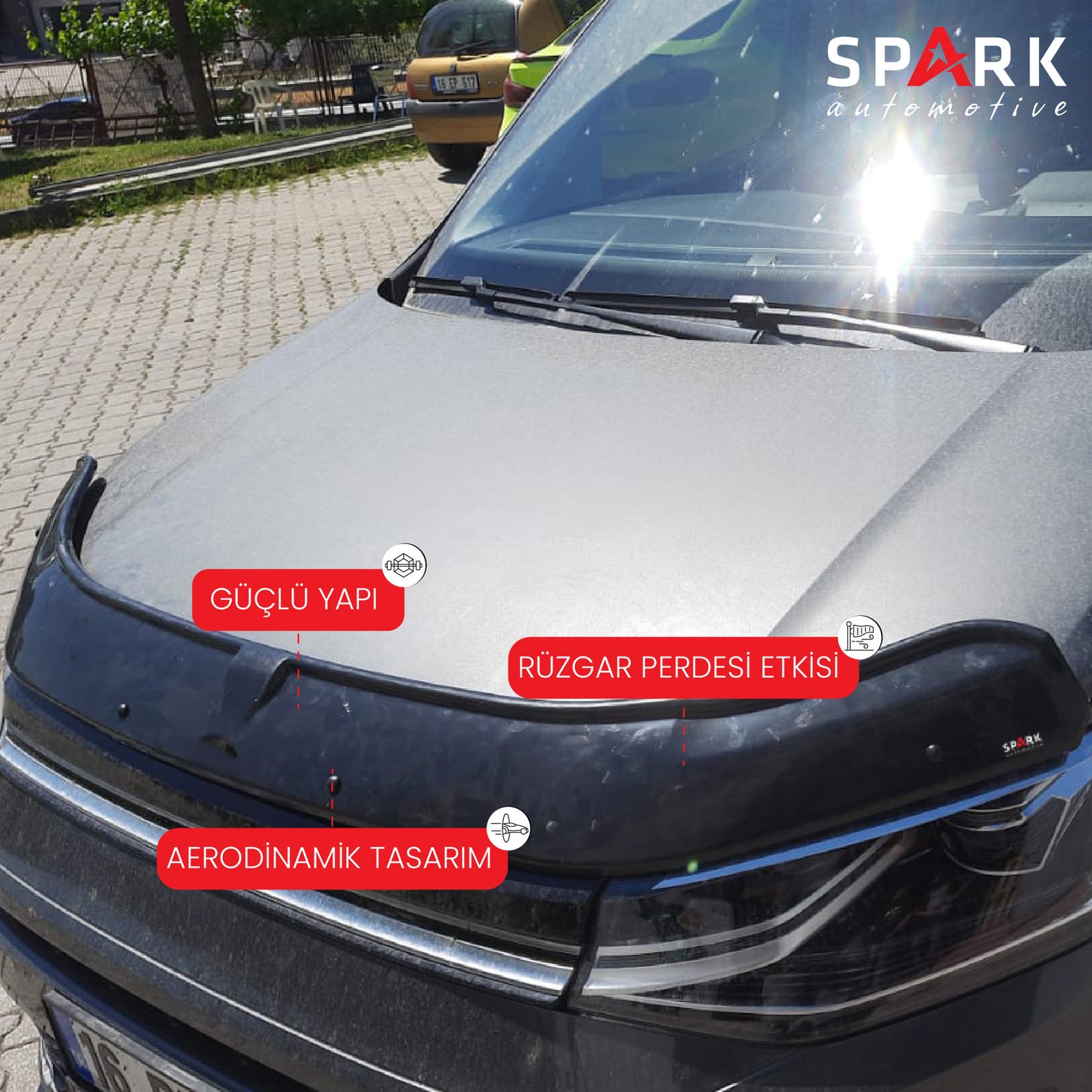 Volkswagen Caddy 2021- Yılı ve Sonrası Uyumlu Kaput Rüzgarlığı 3mm