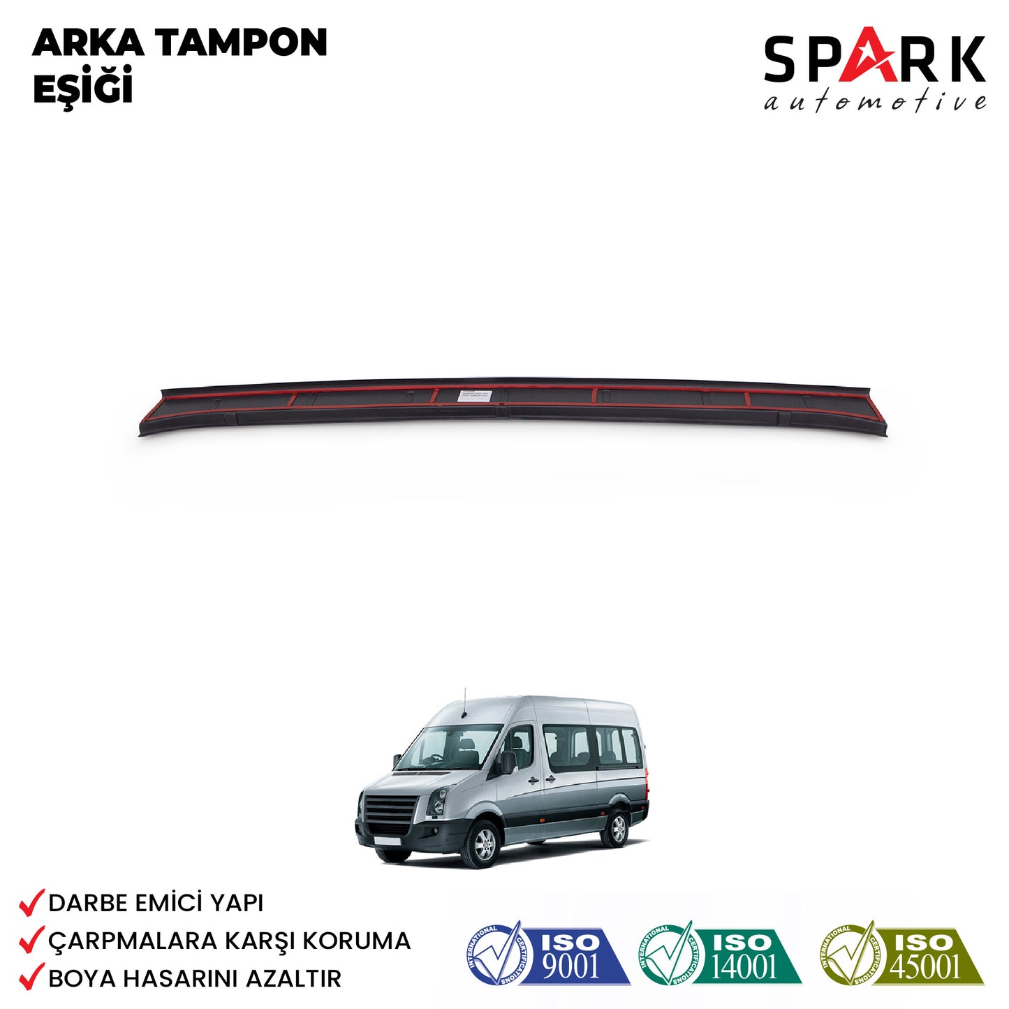 Volkswagen Crafter 2006-2012 Yıl Aralığı Uyumlu Arka Tampon Eşiği Mat