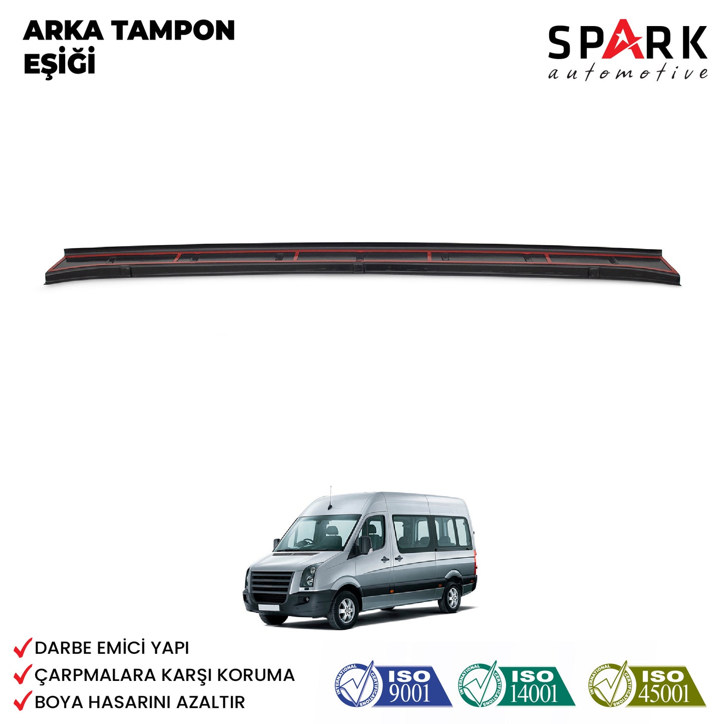 Volkswagen Crafter 2006-2012 Yıl Aralığı Uyumlu Arka Tampon Eşiği Parlak