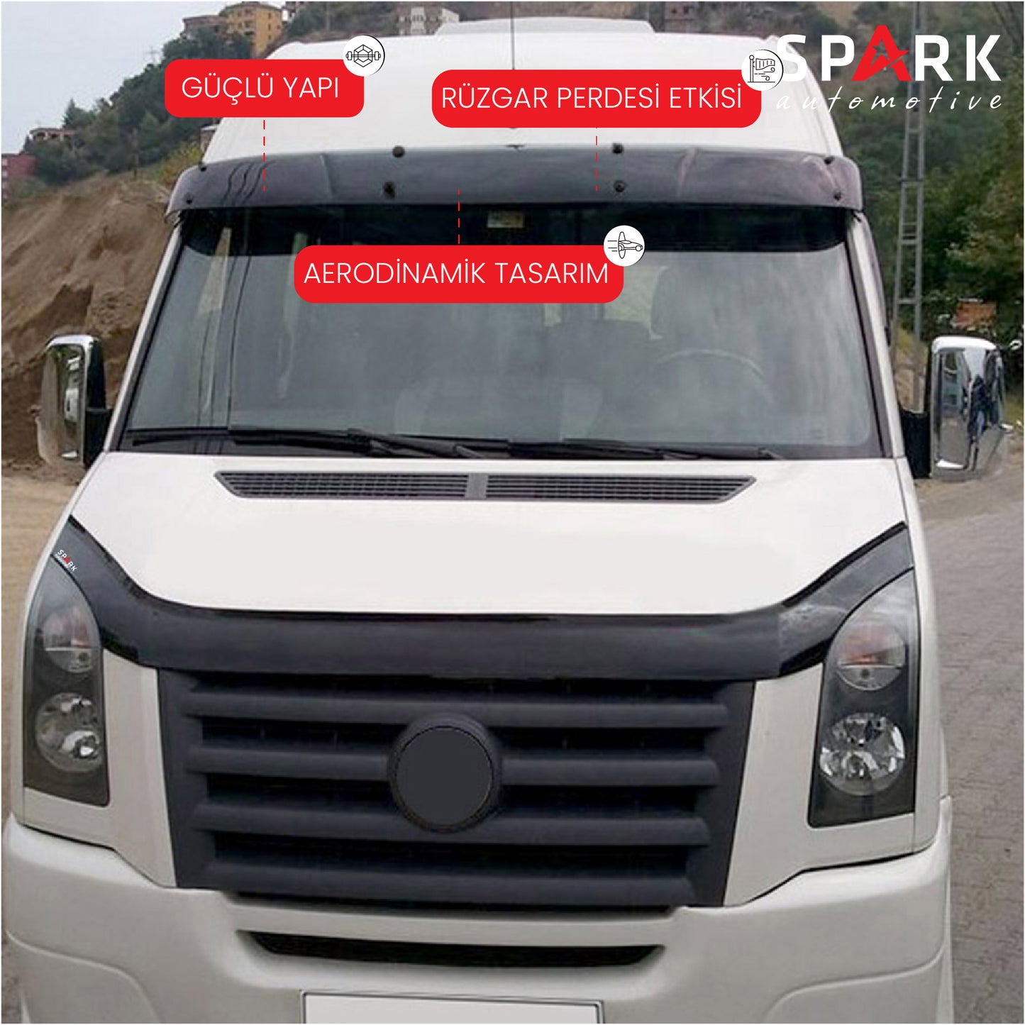Volkswagen Crafter 2006-2012 Yıl Aralığı Uyumlu Ön Cam Güneşliği