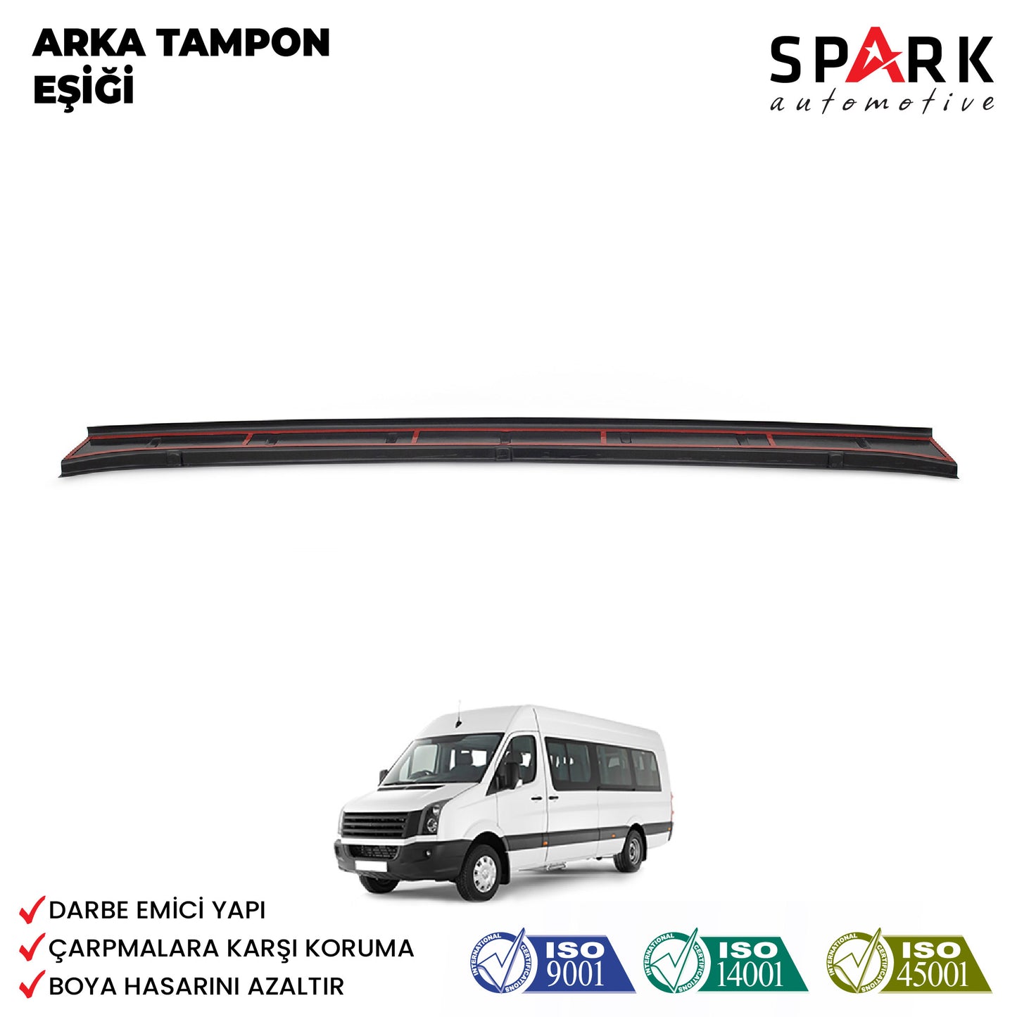 Volkswagen Crafter 2012-2017 Yıl Aralığı Uyumlu Arka Tampon Eşiği Parlak