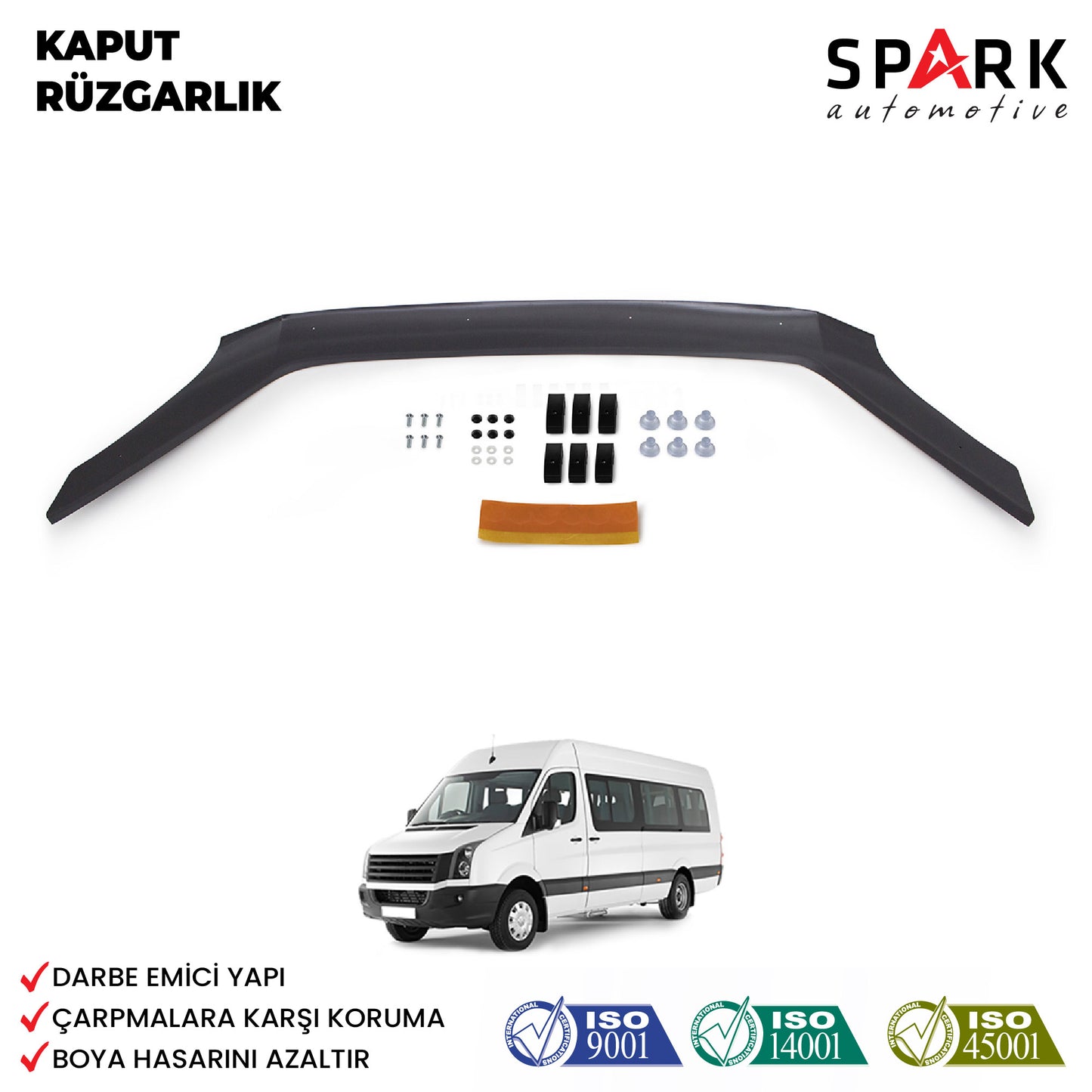 Volkswagen Crafter 2012-2017 Yıl Aralığı Uyumlu Kaput Rüzgarlığı 3mm