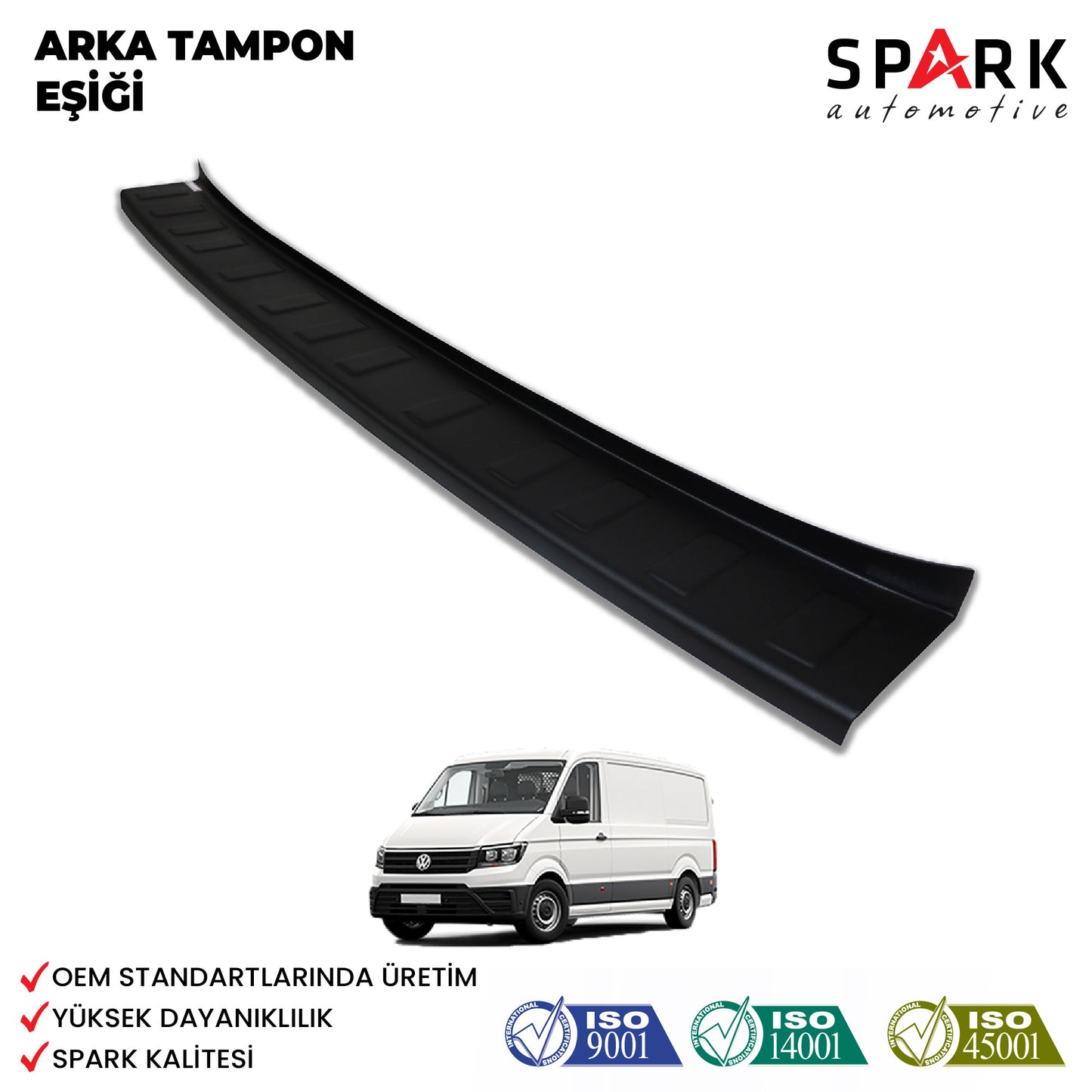Volkswagen Crafter 2018- Yılı ve Sonrası Uyumlu Arka Tampon Eşiği Mat