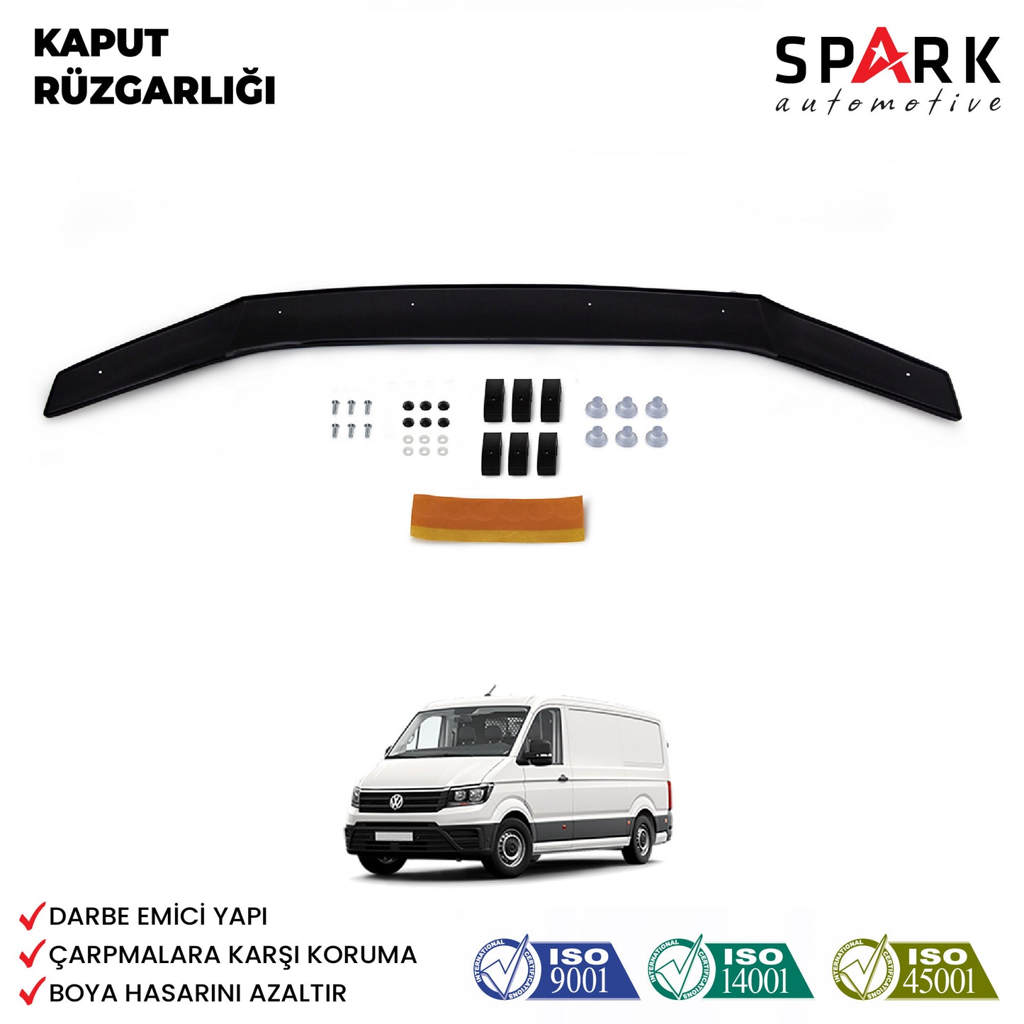 Volkswagen Crafter 2018- Yılı ve Sonrası Uyumlu Kaput Rüzgarlığı 4mm