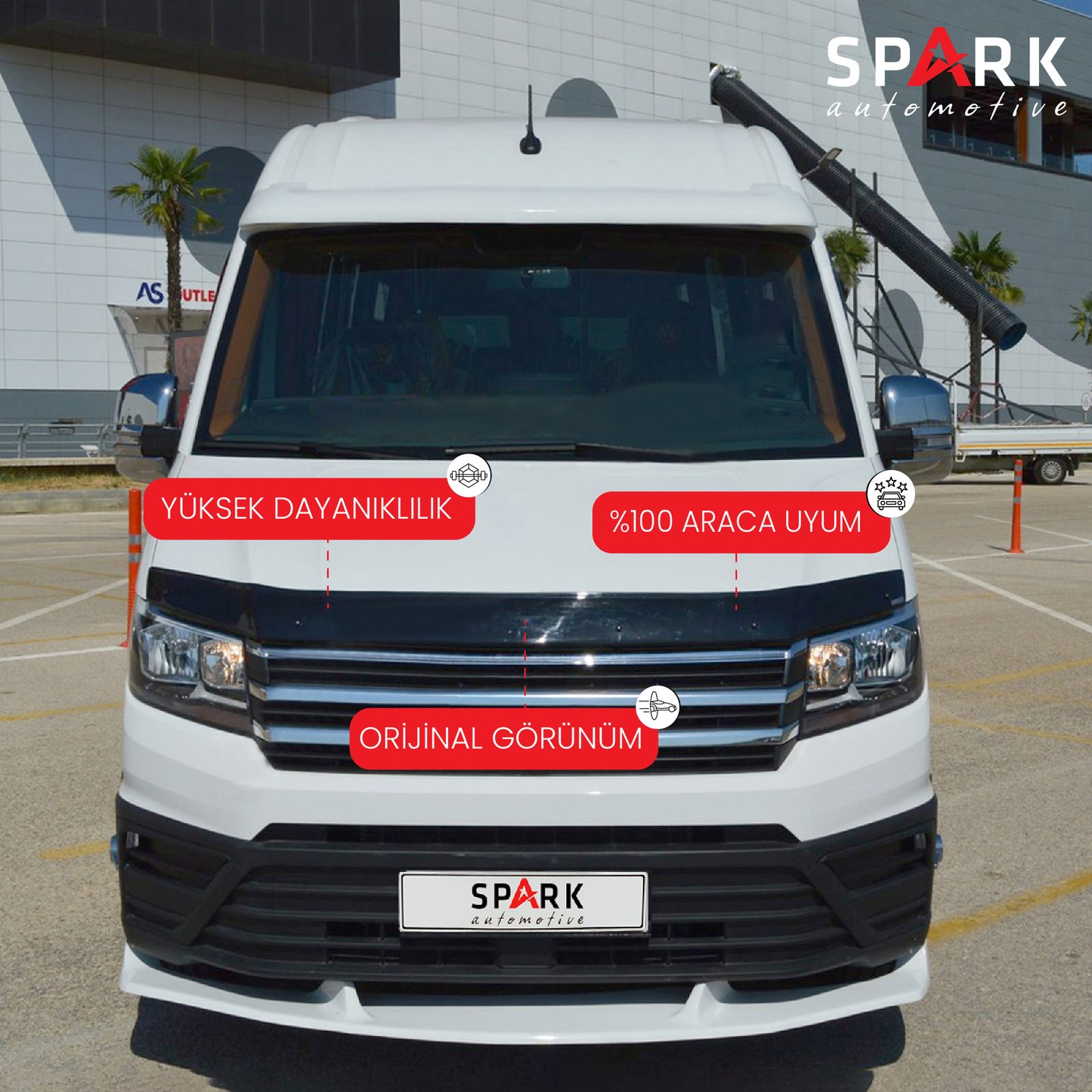 Volkswagen Crafter 2018- Yılı ve Sonrası Uyumlu Kaput Rüzgarlığı 4mm