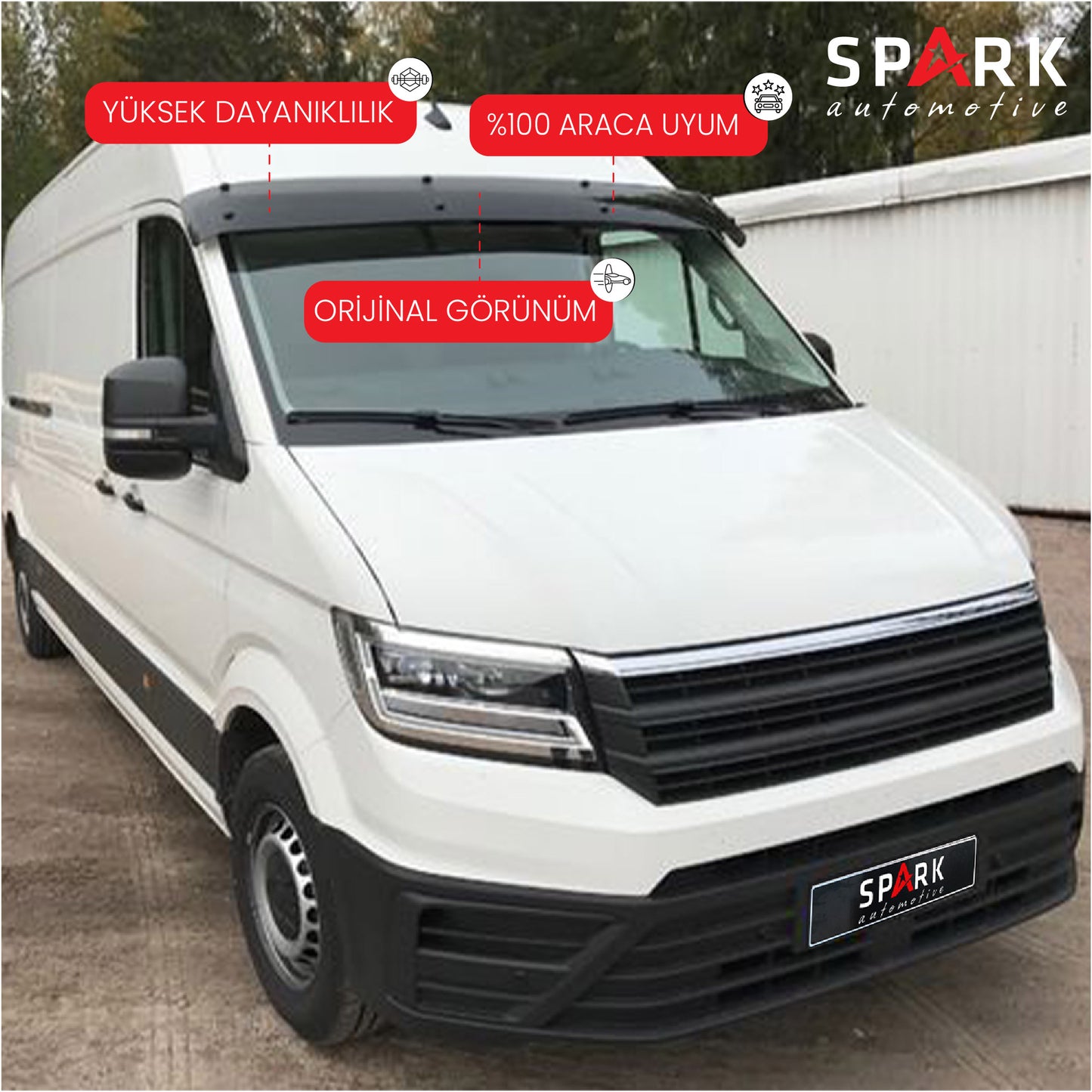 Volkswagen Crafter 2018- Yılı ve Sonrası Uyumlu Ön Cam Güneşliği