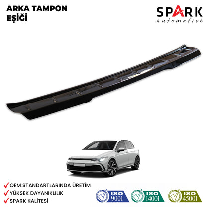 Volkswagen Golf 8 2021- Yılı ve Sonrası Uyumlu Arka Tampon Eşiği Parlak