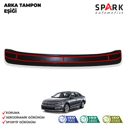 Volkswagen Passat 2015- Yılı ve Sonrası Uyumlu Arka Tampon Eşiği Parlak