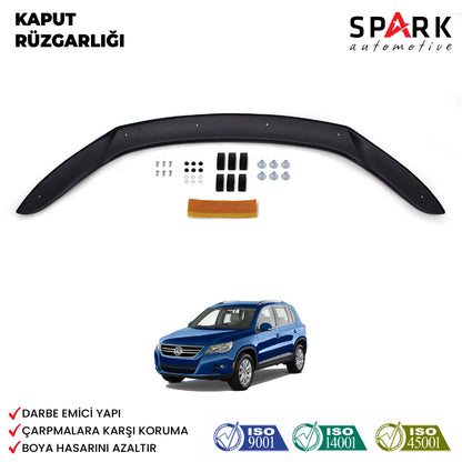 Volkswagen Tiguan 2008-2011 Yıl Aralığı Uyumlu Kaput Rüzgarlığı 3mm