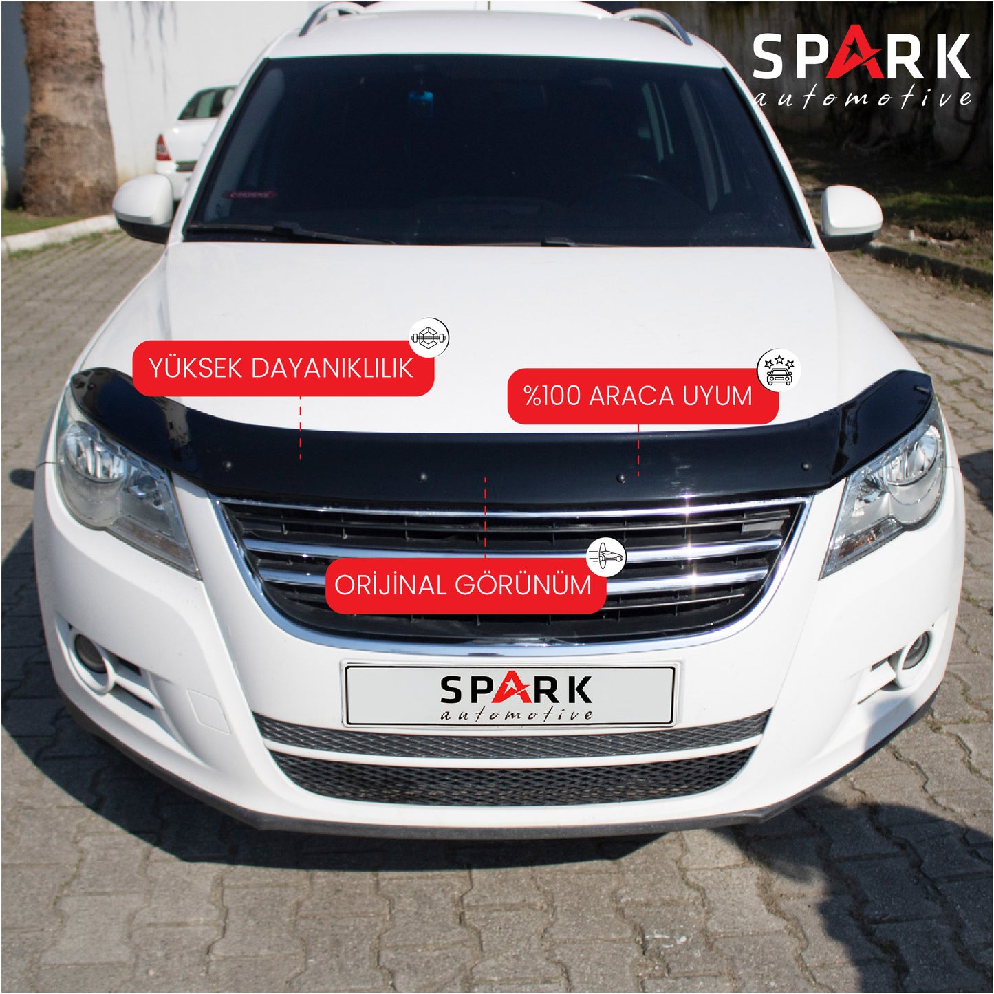 Volkswagen Tiguan 2008-2011 Yıl Aralığı Uyumlu Kaput Rüzgarlığı 3mm