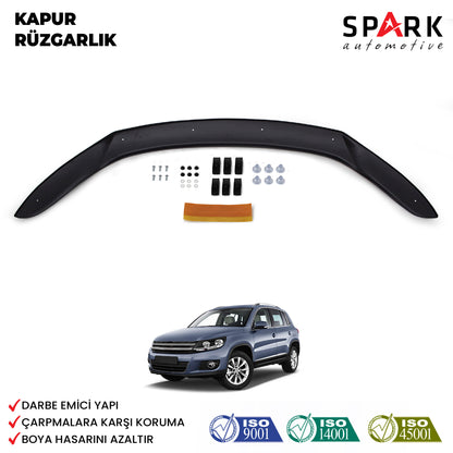 Volkswagen Tiguan 2012-2015 Yıl Aralığı Uyumlu Kaput Rüzgarlığı 3mm