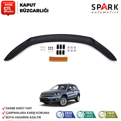 Volkswagen Tiguan 2012-2015 Yıl Aralığı Uyumlu Kaput Rüzgarlığı 4mm