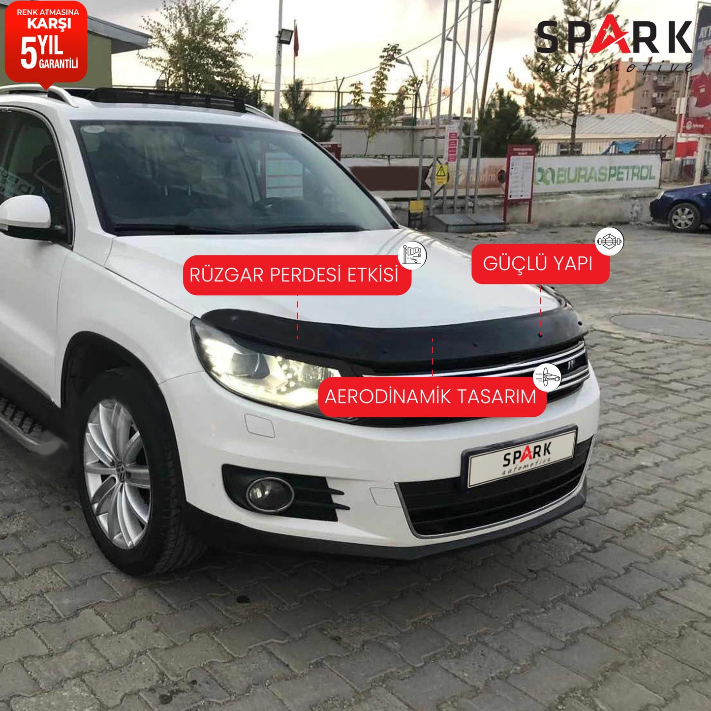 Volkswagen Tiguan 2012-2015 Yıl Aralığı Uyumlu Kaput Rüzgarlığı 4mm