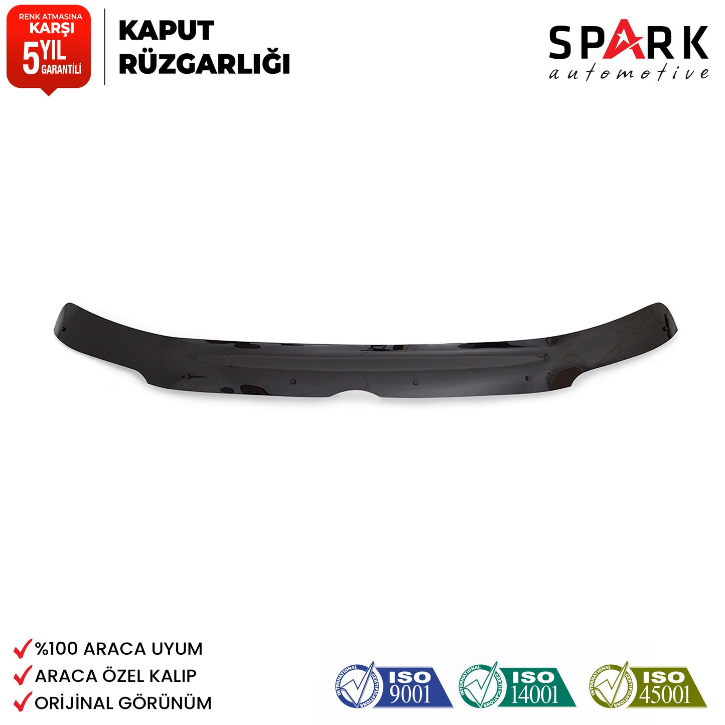 Volkswagen Transporter T5 2003-2009 Yıl Aralığı Uyumlu Kaput Rüzgarlığı 3mm