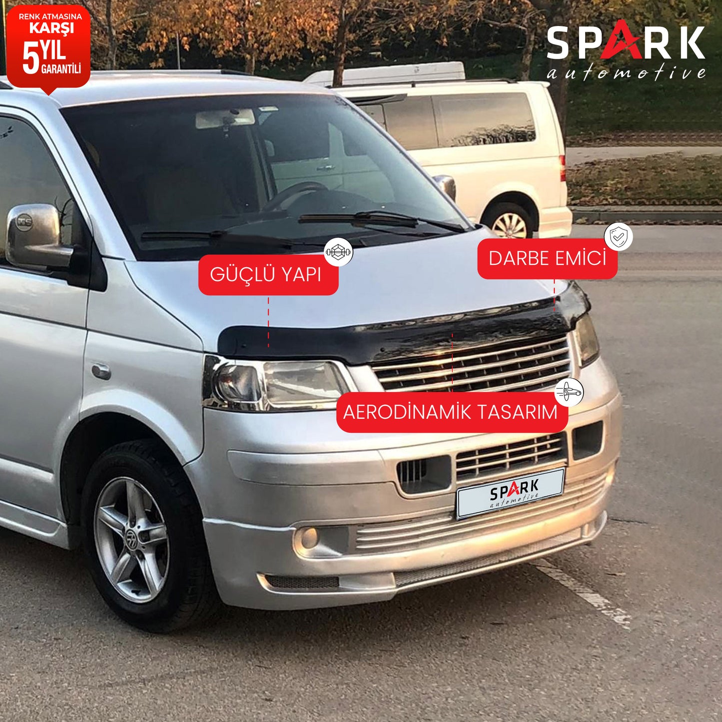 Volkswagen Transporter T5 2003-2009 Yıl Aralığı Uyumlu Kaput Rüzgarlığı 3mm