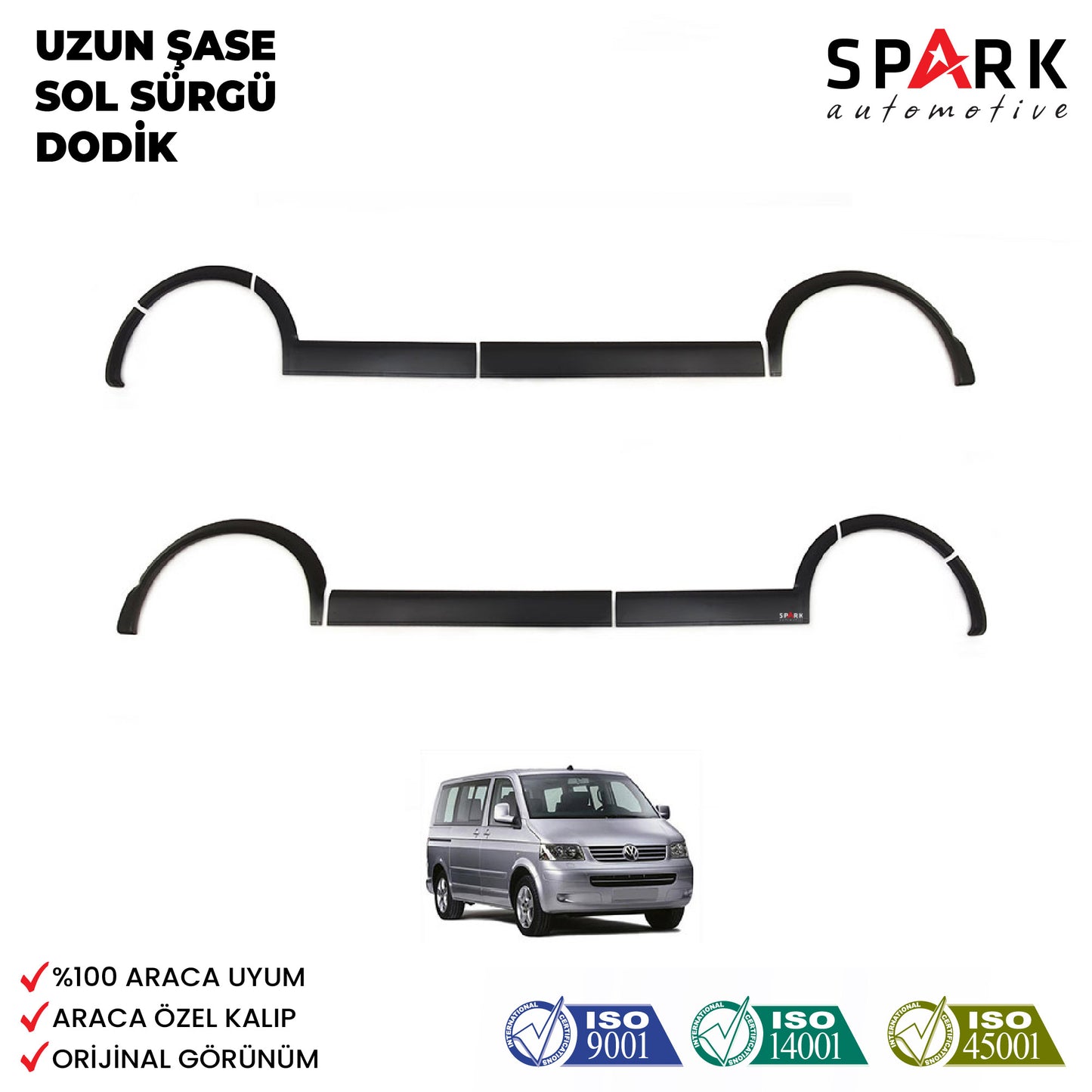 Volkswagen Transporter T5 2003-2009 Yıl Aralığı Uyumlu Uzun Şase Sol Sürgü Dodik Seti 11 Parça