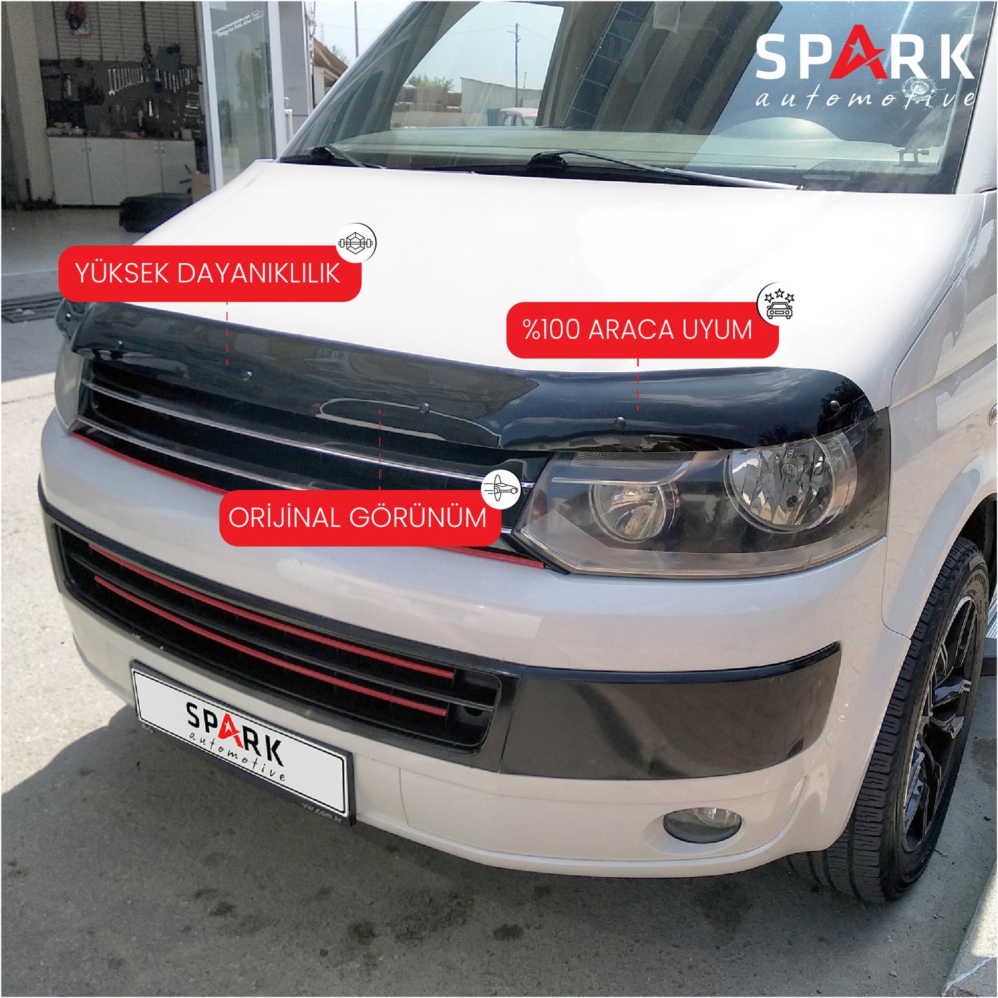 Volkswagen Transporter T5 2009-2014 Yıl Aralığı Uyumlu Kaput Rüzgarlığı 4mm