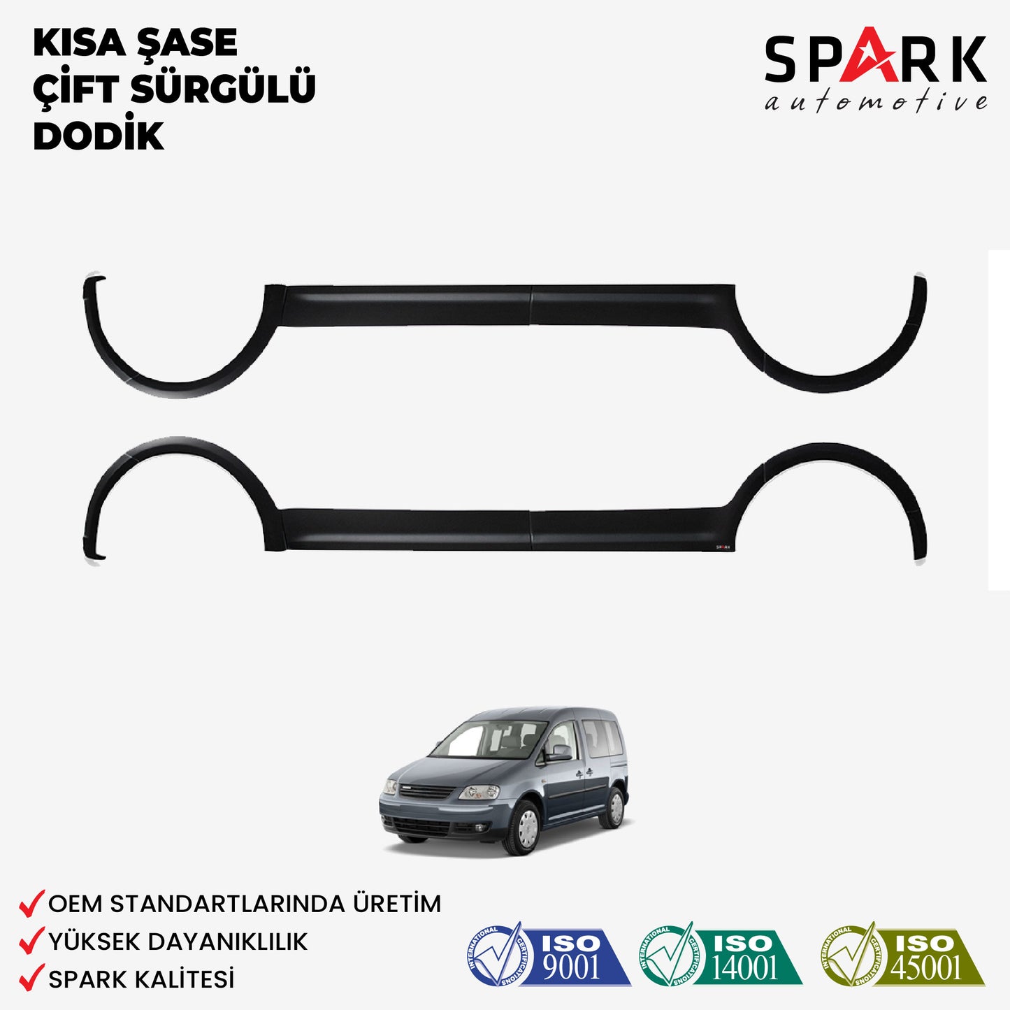 Volkswagen Caddy 2004-2010 Yıl Aralığı Uyumlu Kısa Şase Çift Sürgü Dodik Seti 12 Parça