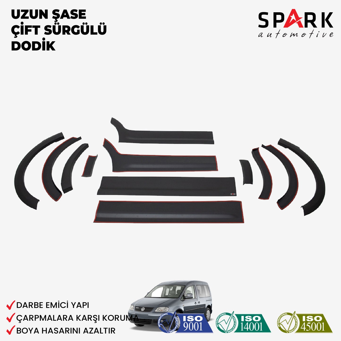 Volkswagen Caddy 2004-2010 Yıl Aralığı Uyumlu Uzun Şase Çift Sürgü Dodik Seti 12 Parça
