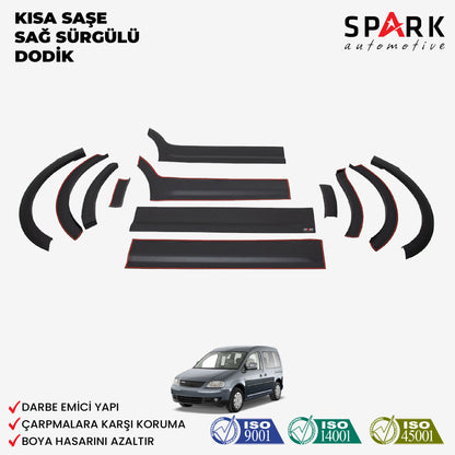 Volkswagen Caddy 2010-2015 Yıl Aralığı Uyumlu Kısa Şase Sağ Sürgü Dodik Seti 12 Parça