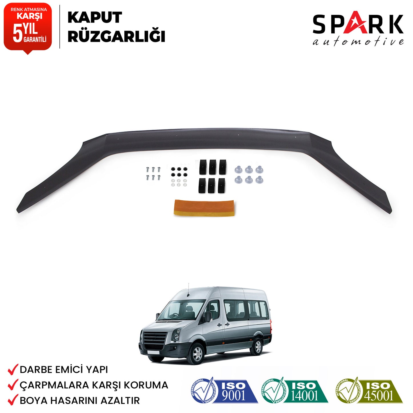 Volkswagen Crafter 2006-2012 Yıl Aralığı Uyumlu Kaput Rüzgarlığı 3mm