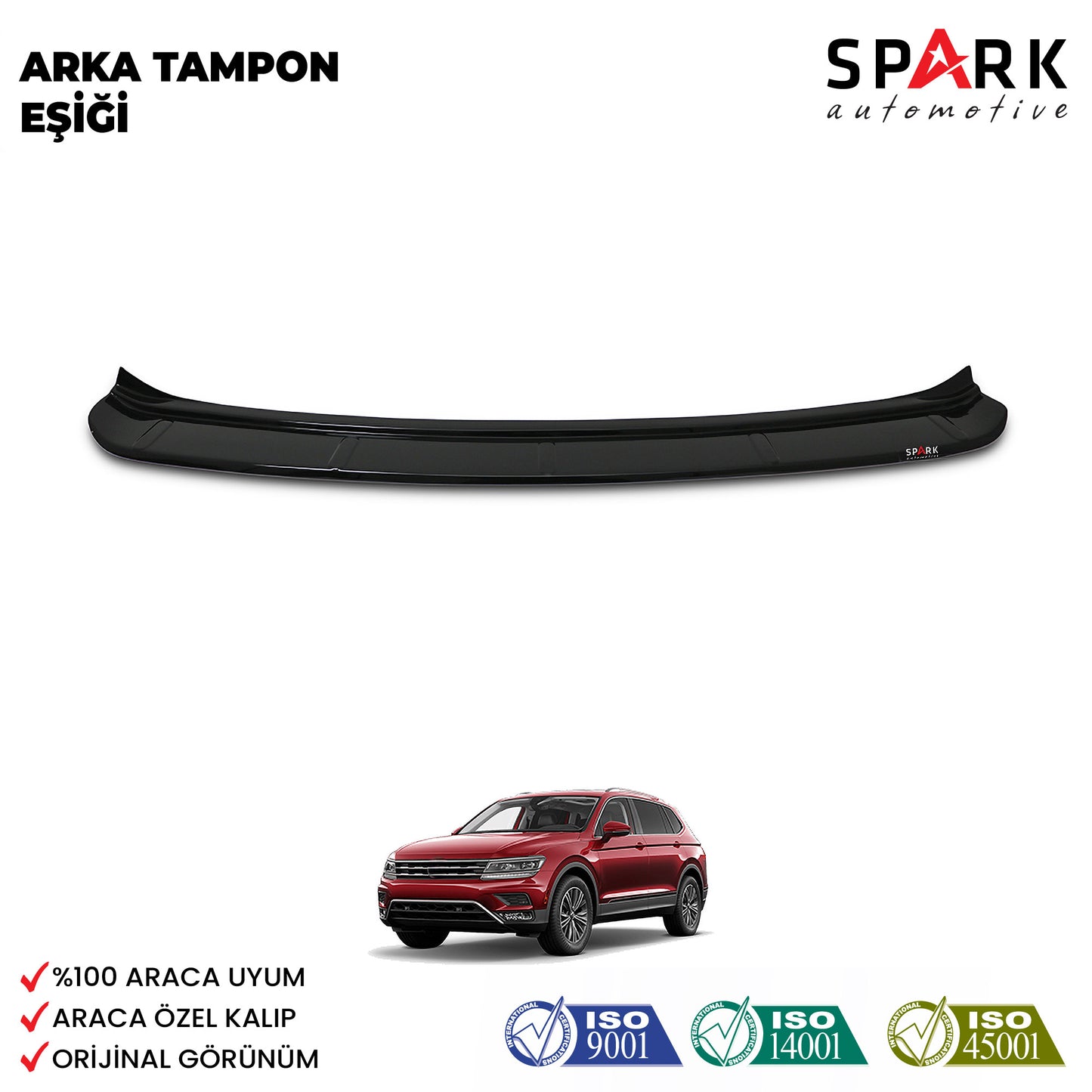 Volkswagen Tiguan 2016- Yılı ve Sonrası Uyumlu Arka Tampon Eşiği Parlak