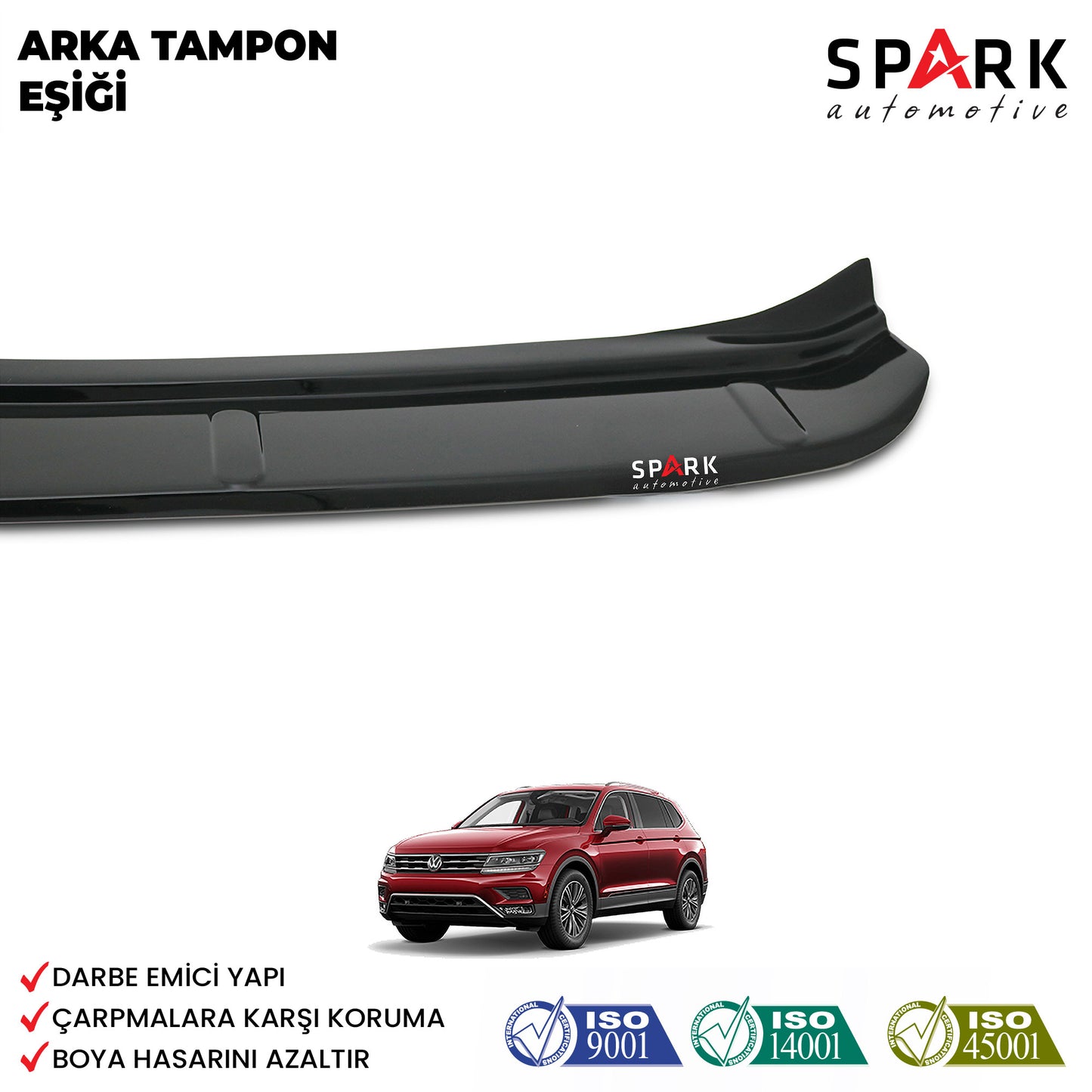Volkswagen Tiguan 2016- Yılı ve Sonrası Uyumlu Arka Tampon Eşiği Parlak
