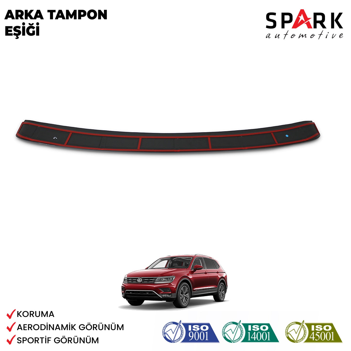 Volkswagen Tiguan 2016- Yılı ve Sonrası Uyumlu Arka Tampon Eşiği Parlak