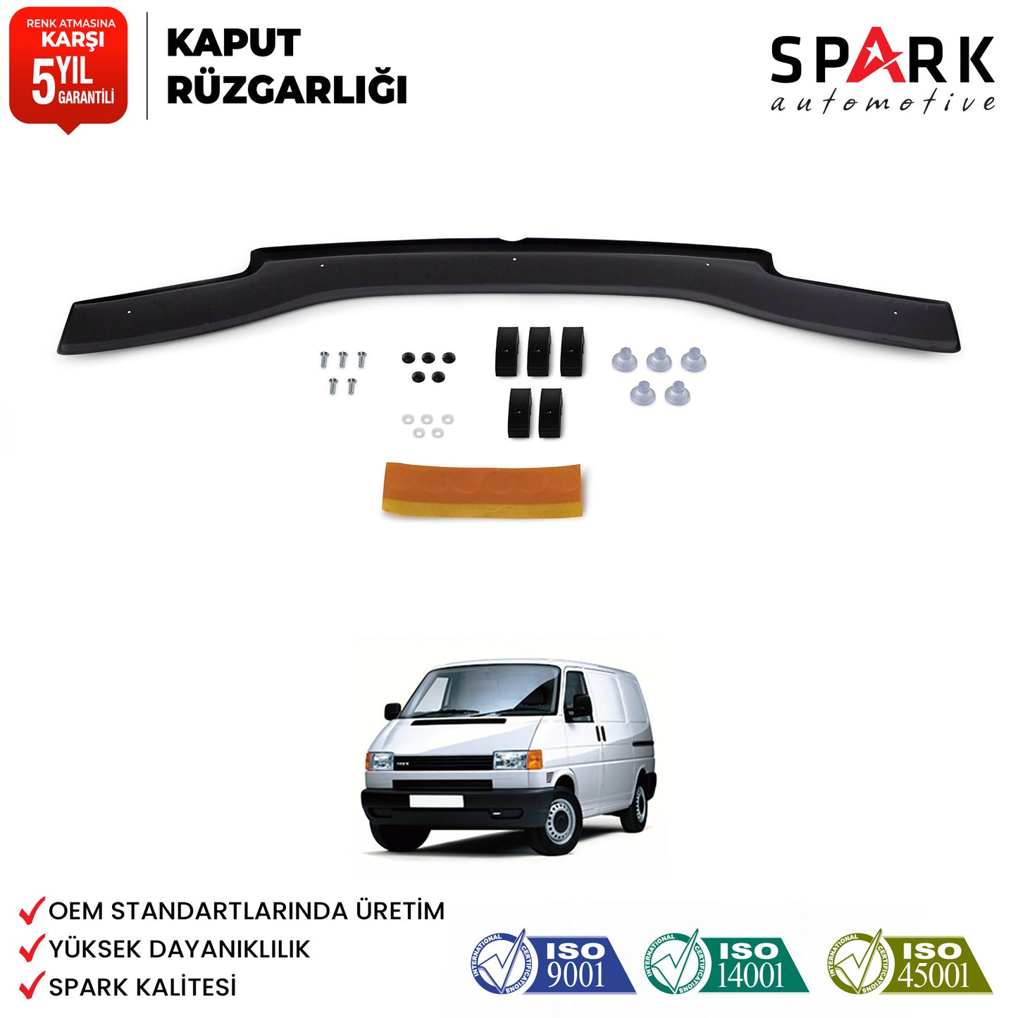Volkswagen Transporter T4 1995-2003- Yıl Aralığı Uyumlu Kaput Rüzgarlığı 3mm