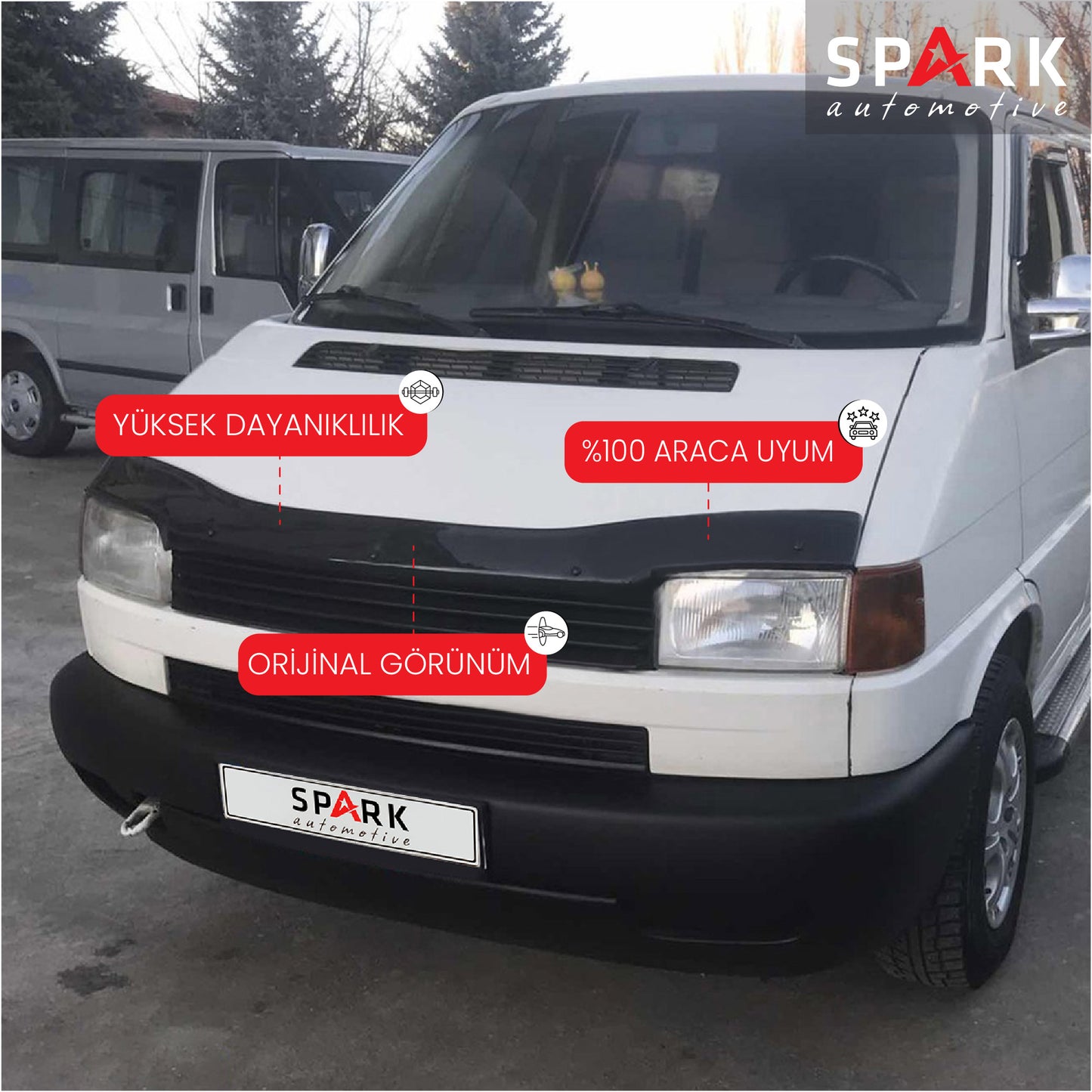 Volkswagen Transporter T4 1995-2003- Yıl Aralığı Uyumlu Kaput Rüzgarlığı 4mm