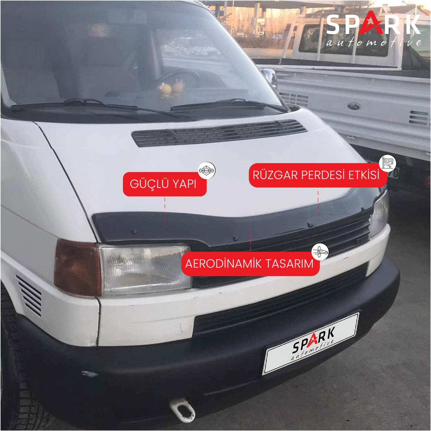 Volkswagen Transporter T4 1995-2003- Yıl Aralığı Uyumlu Kaput Rüzgarlığı 4mm