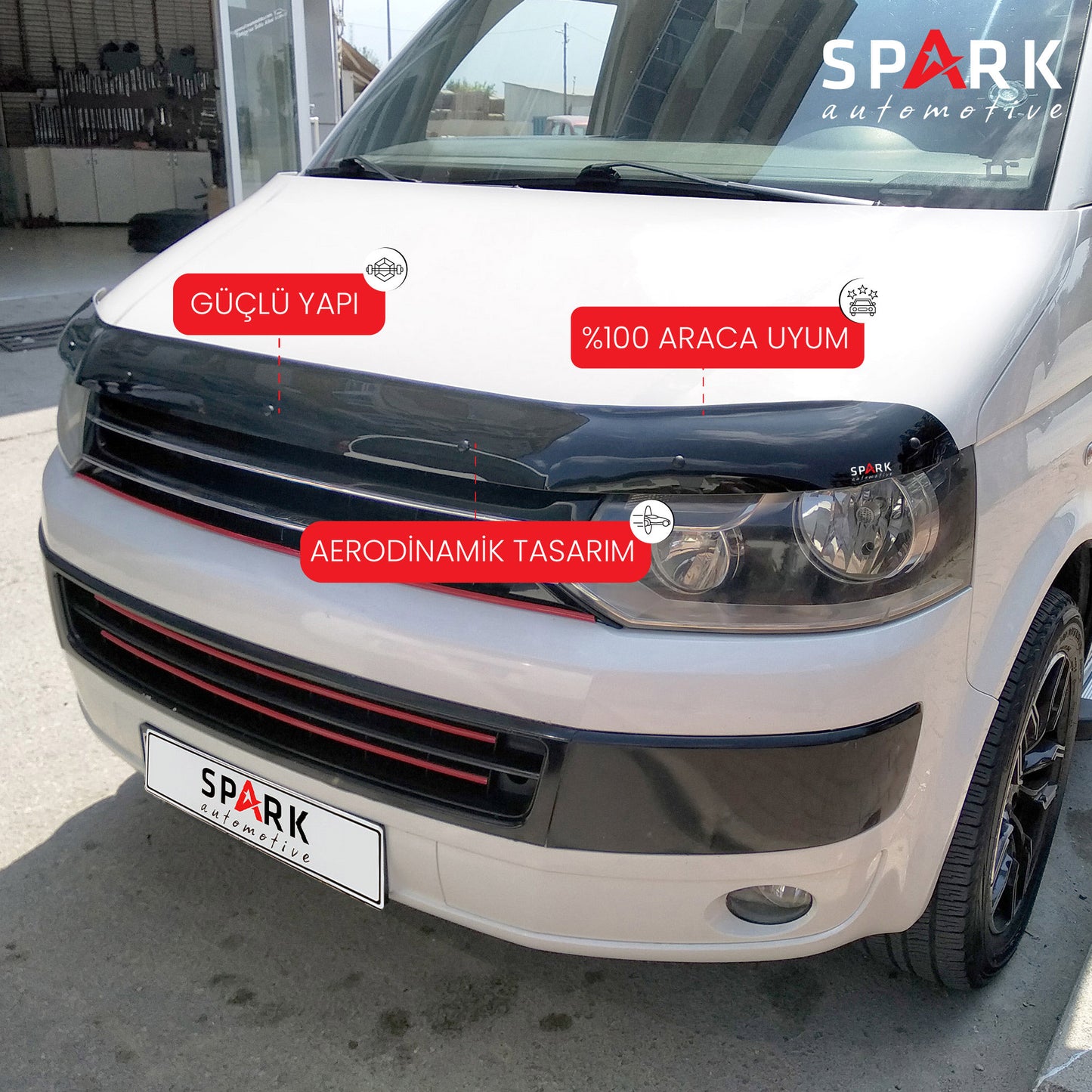 Volkswagen Transporter T5 2009-2014 Yıl Aralığı Uyumlu Kaput Rüzgarlığı 3mm