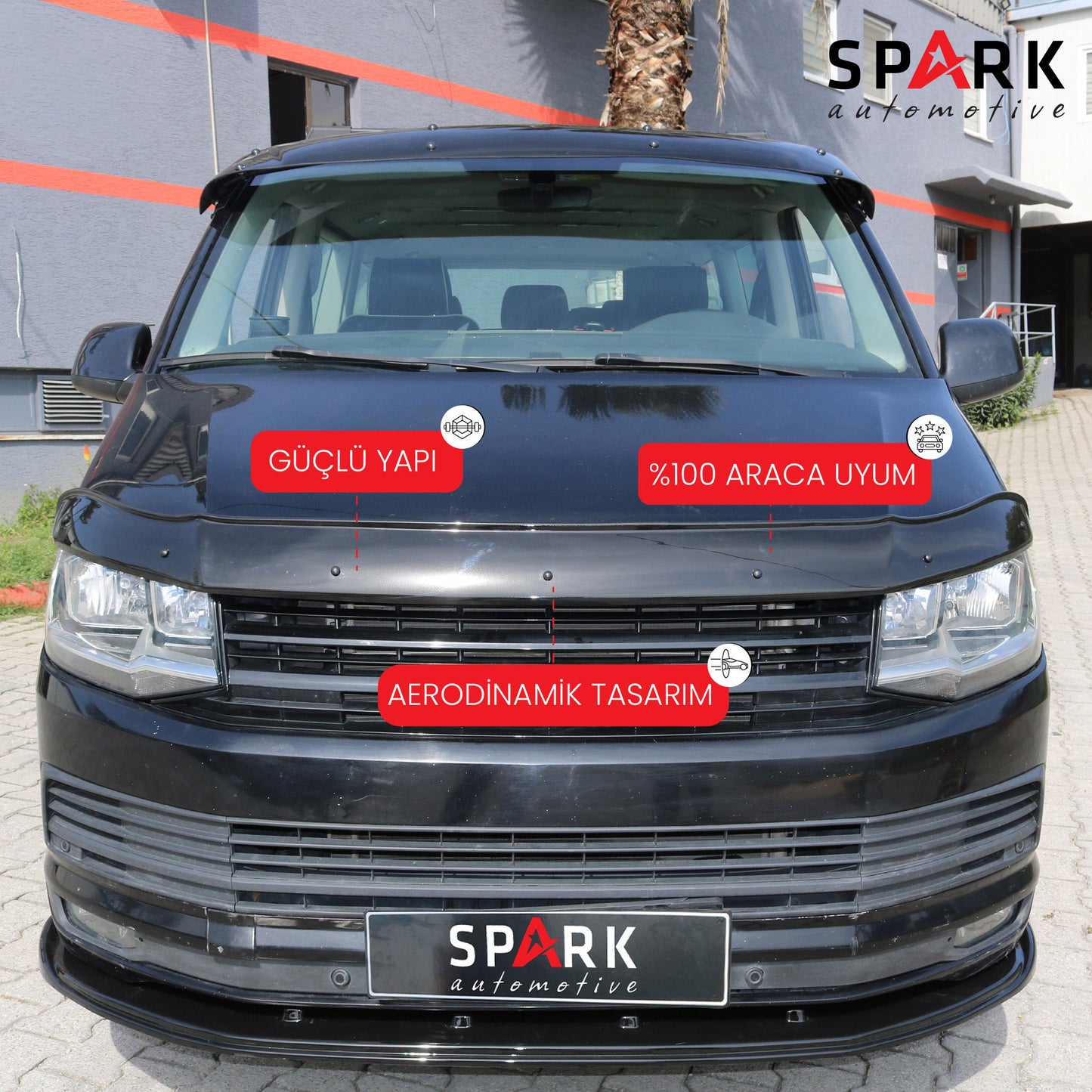 Volkswagen Transporter T6 2015-2020 Yıl Aralığı Uyumlu Kaput Rüzgarlığı 3mm