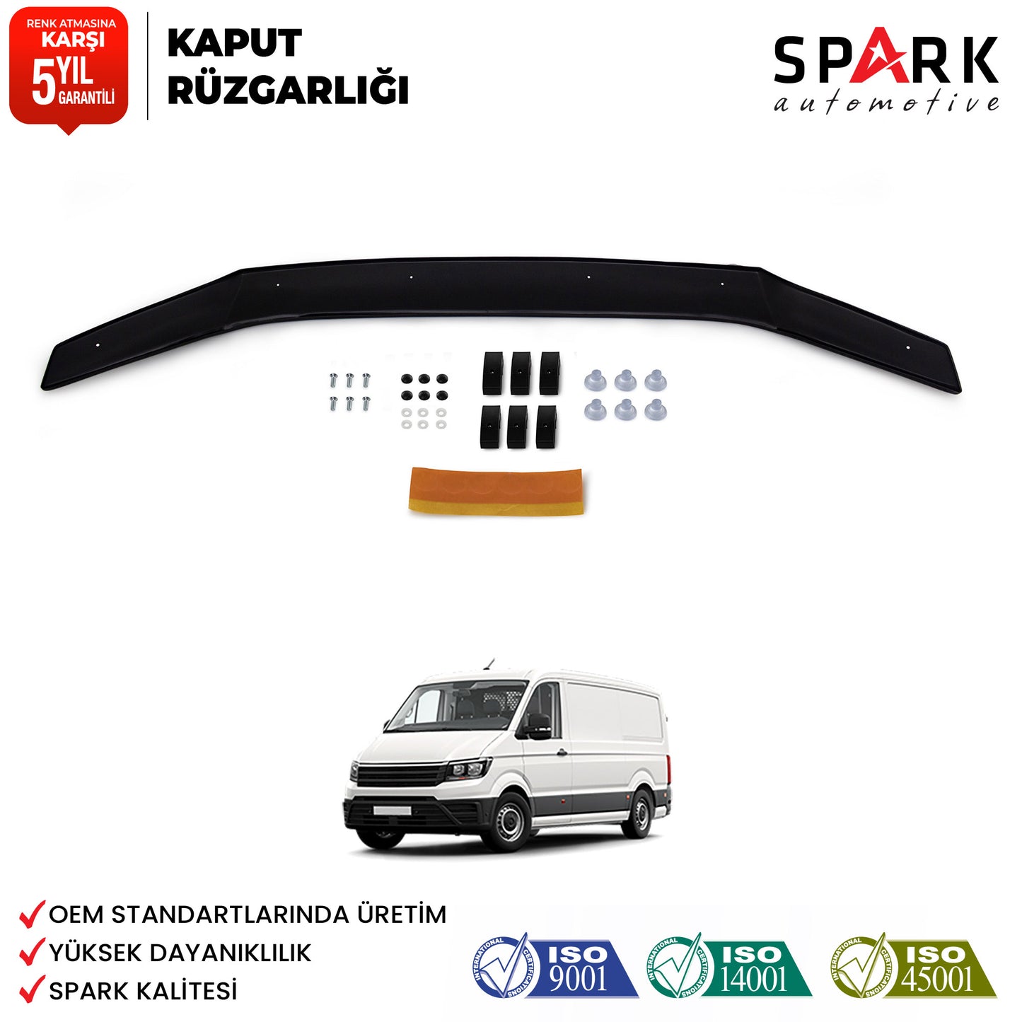 Volkswagen Crafter 2018- Yılı ve Sonrası Uyumlu Kaput Rüzgarlığı 3mm